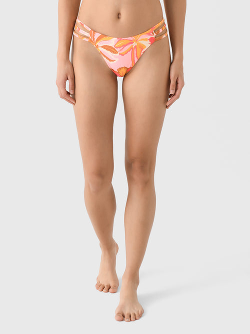 Maaji Women's Pink Palms Squinny Bikini Bottom