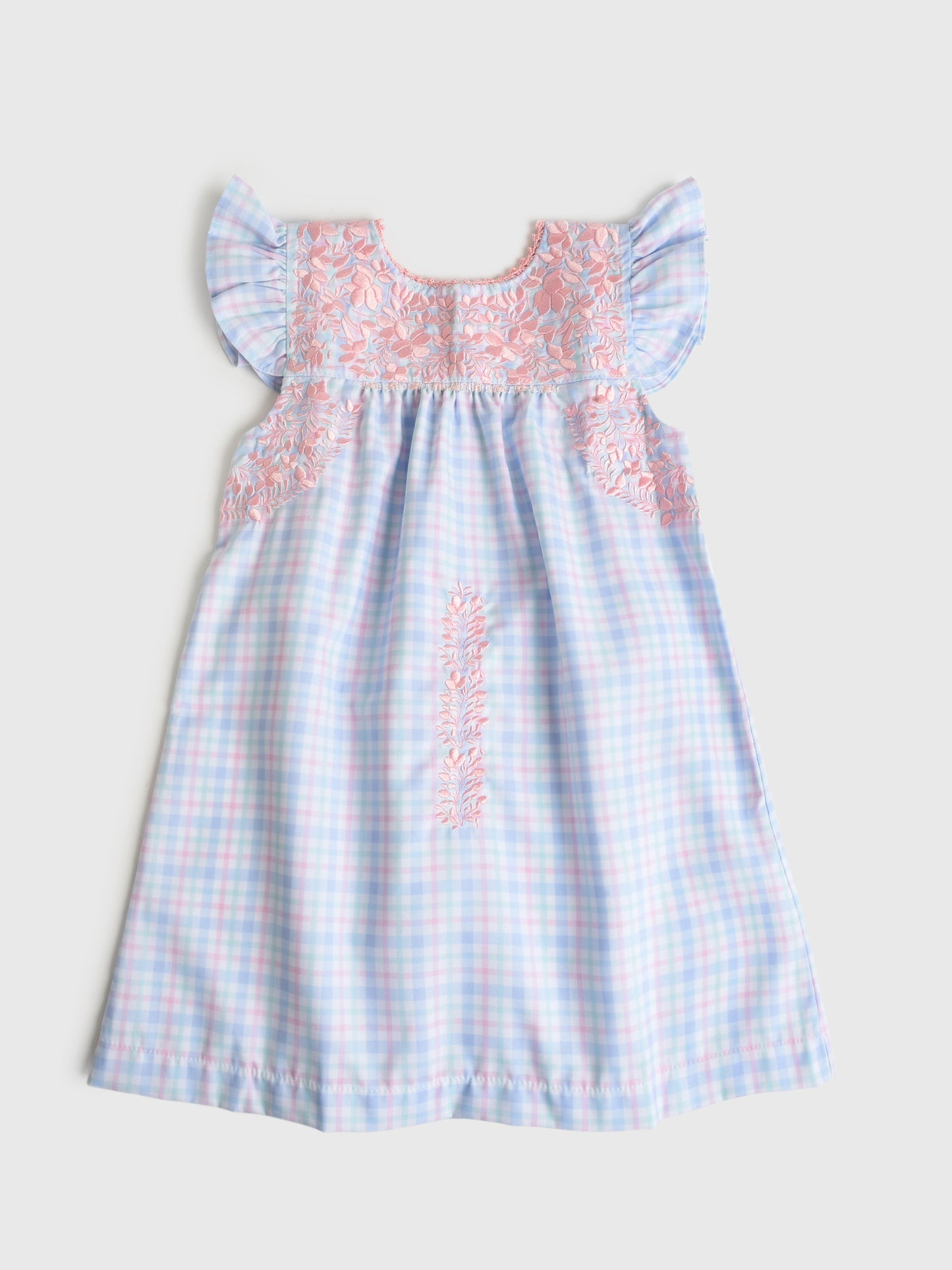 Six Honeybees Girls' Flutter Sleeve Puebla Dress - Saint Bernard