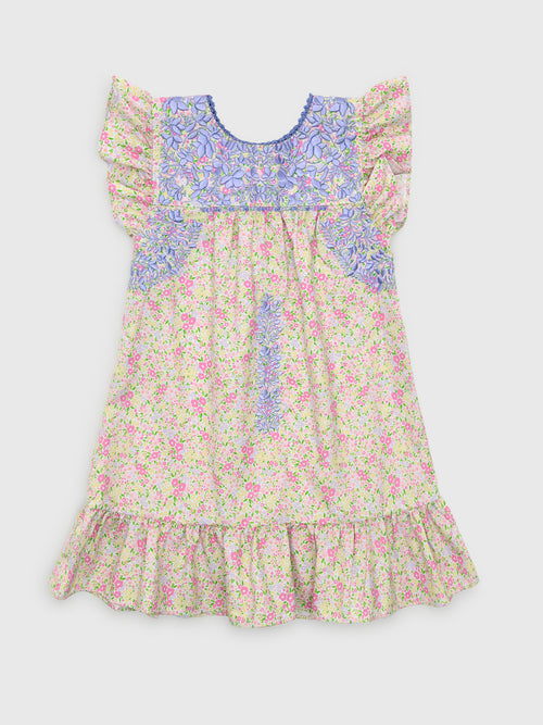 Six Honeybees Girls' Flutter Sleeve Puebla Dress