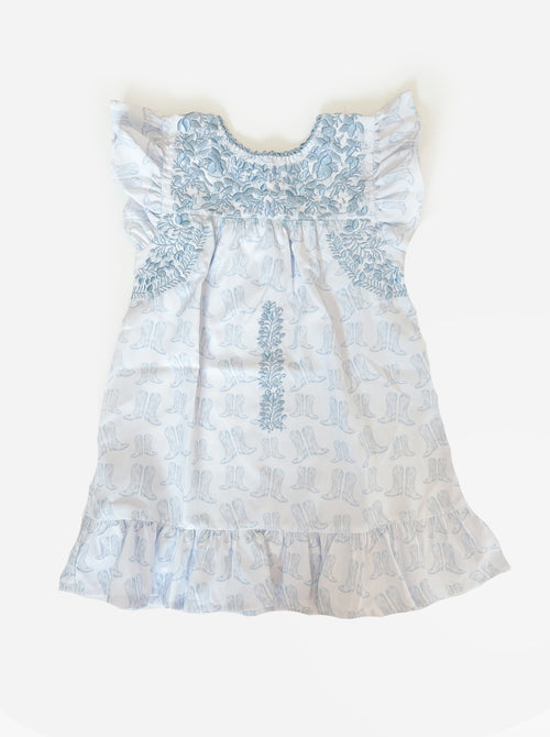 Six Honeybees Girls' Flutter Sleeve Puebla Dress