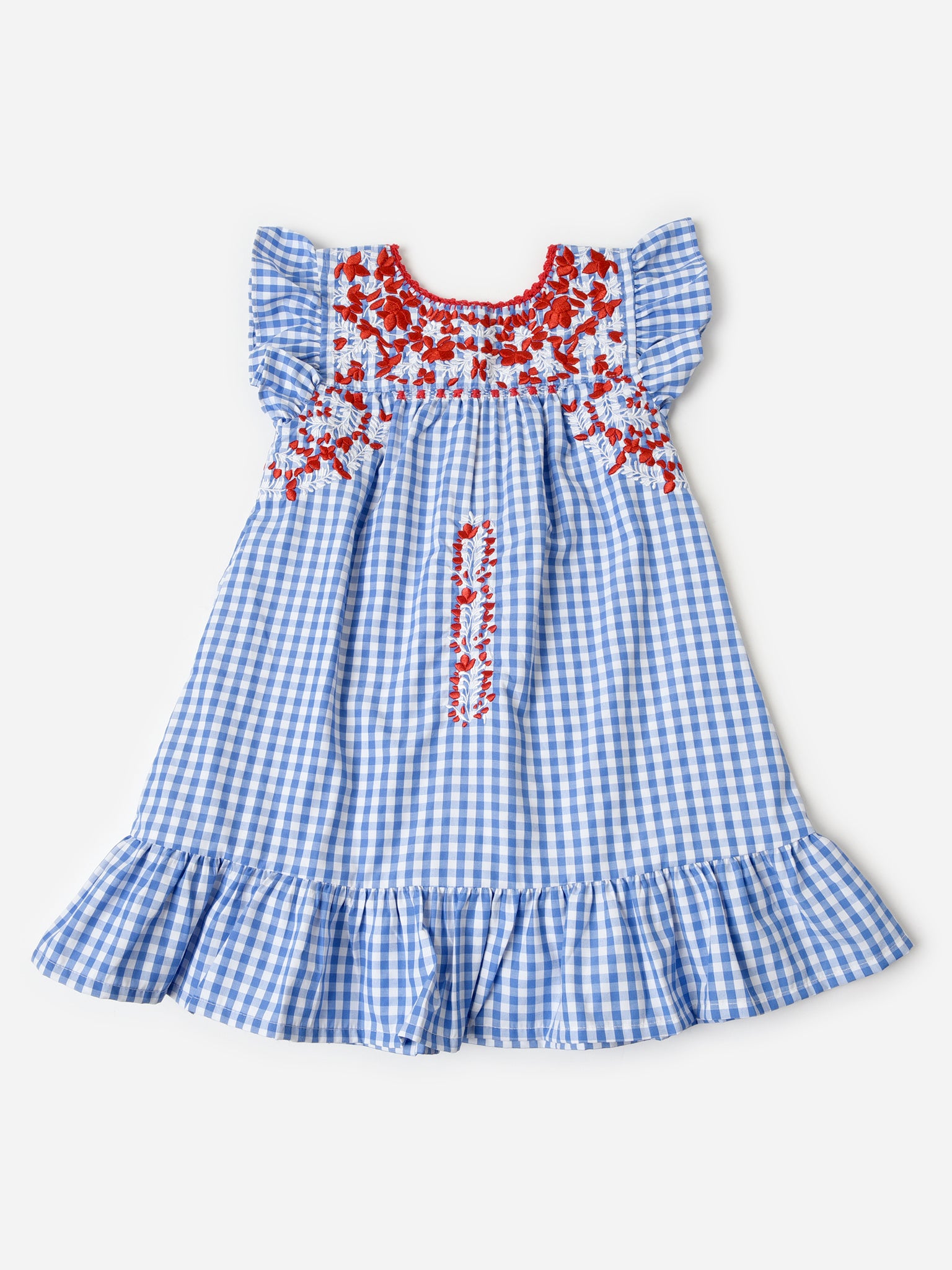 Six Honeybees Girls' Flutter Sleeve Puebla Dress - Saint Bernard