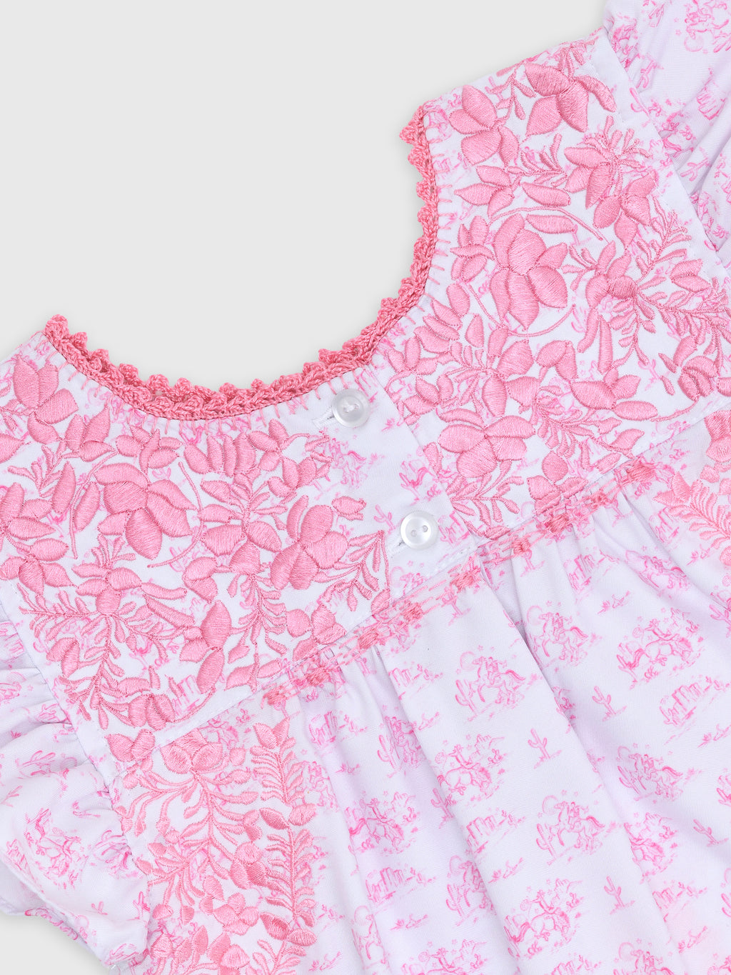 Six Honeybees Girls' Flutter Sleeve Puebla Dress - Saint Bernard