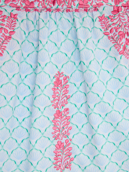 Six Honeybees Girls' Flutter Sleeve Puebla Dress - Saint Bernard