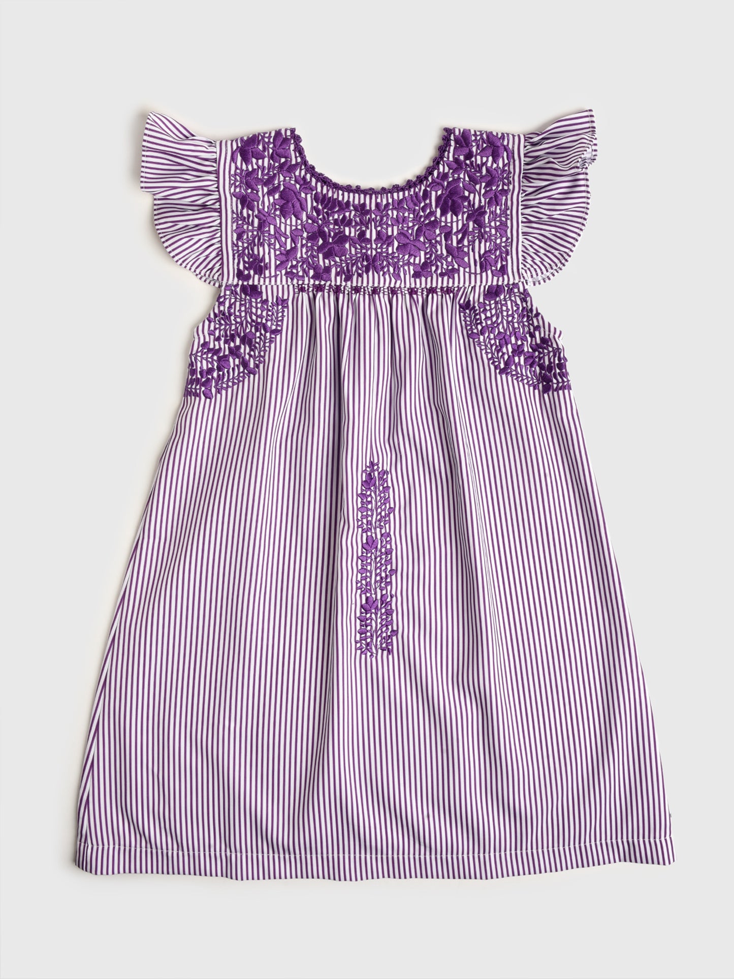 Six Honeybees Girls' Flutter Sleeve Puebla Dress - Saint Bernard