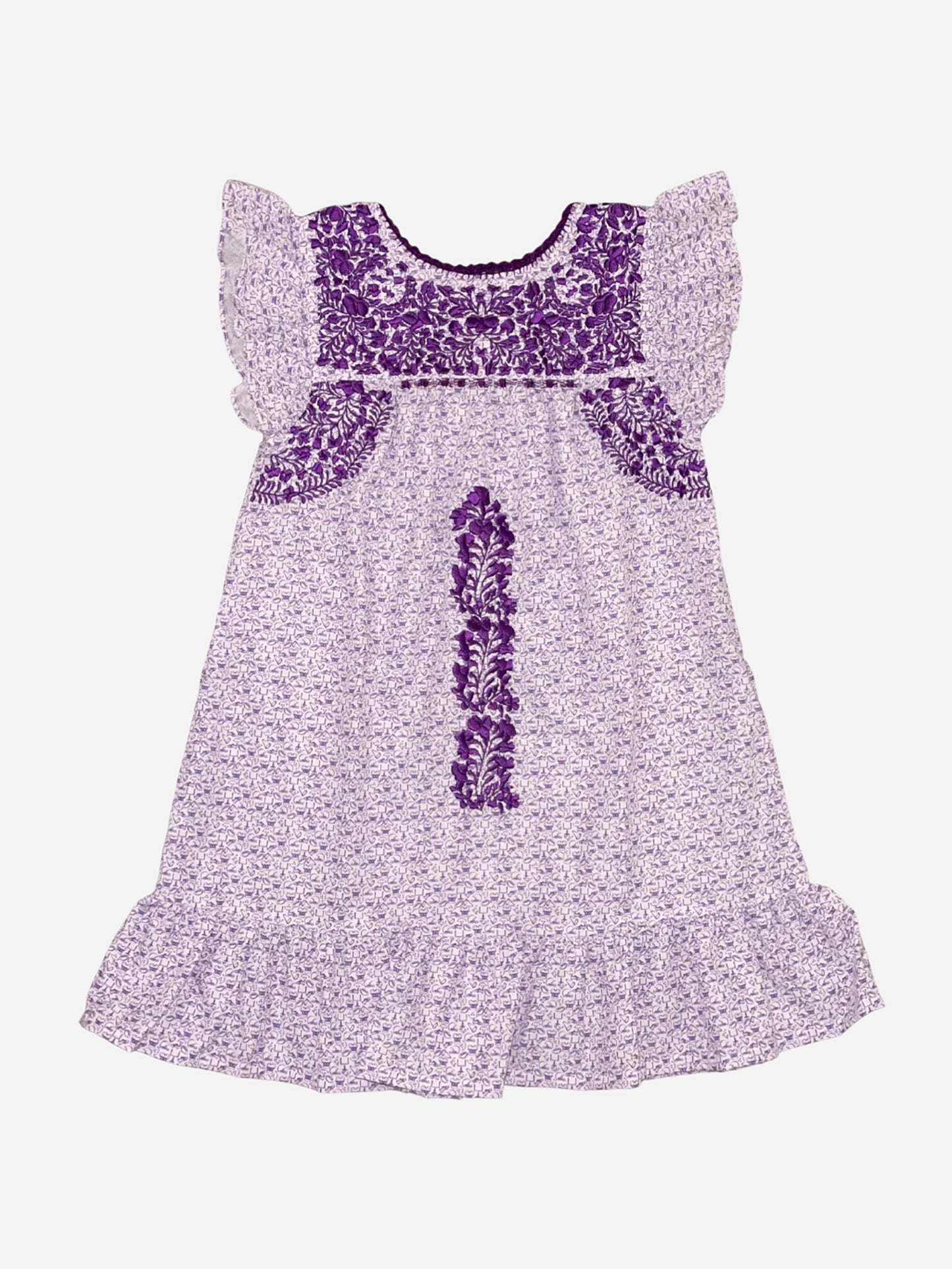 Six Honeybees Girls' Flutter Sleeve Puebla Dress - Saint Bernard