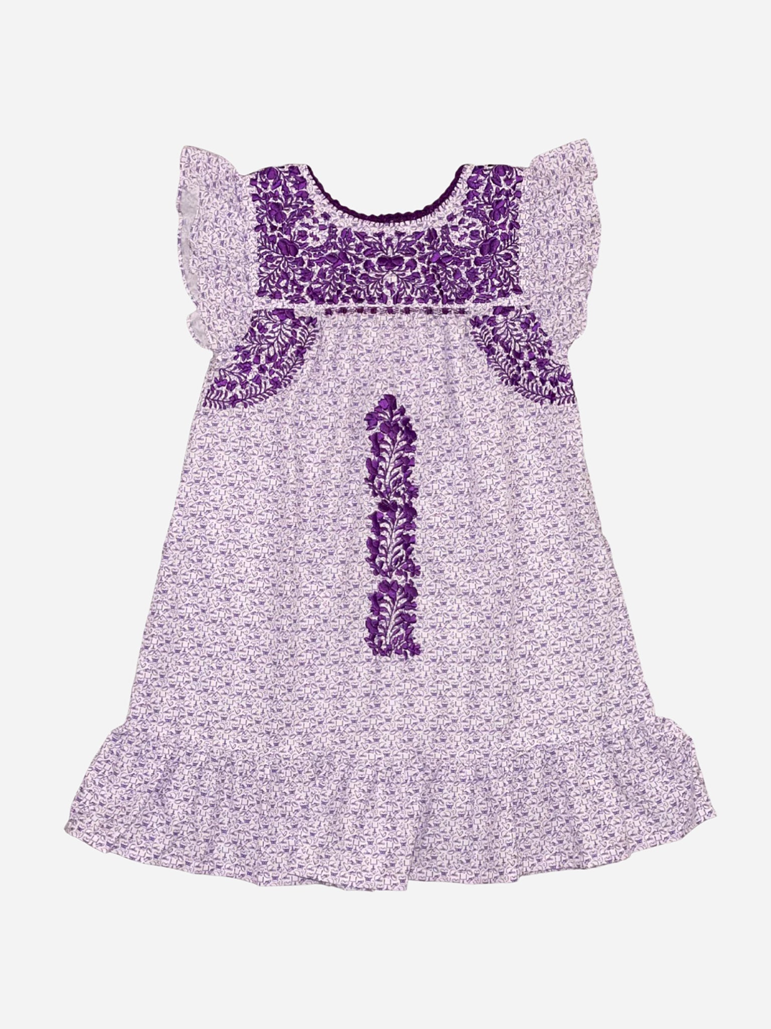 Six Honeybees Girls' Flutter Sleeve Puebla Dress - Saint Bernard