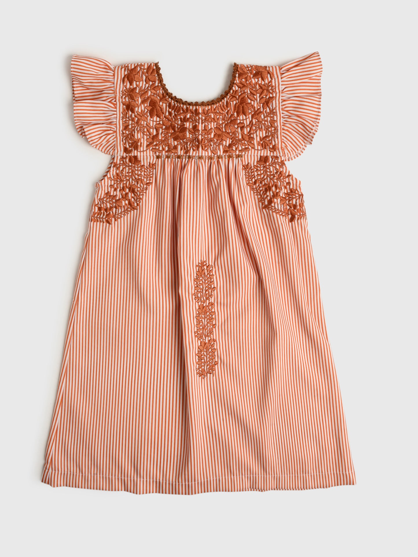 Six Honeybees Girls' Flutter Sleeve Puebla Dress - Saint Bernard