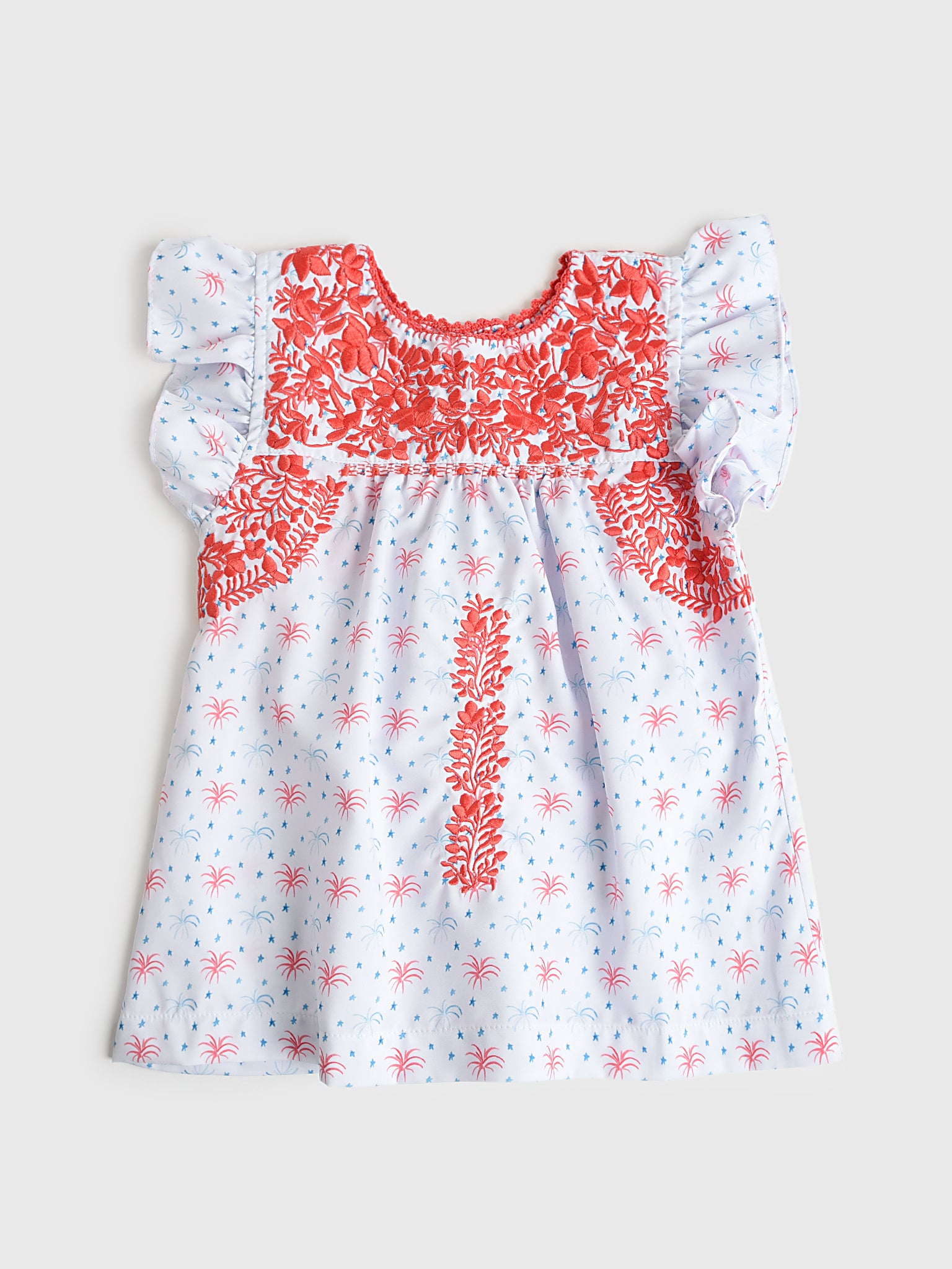 Six Honeybees Girls' Flutter Sleeve Puebla Top - Saint Bernard