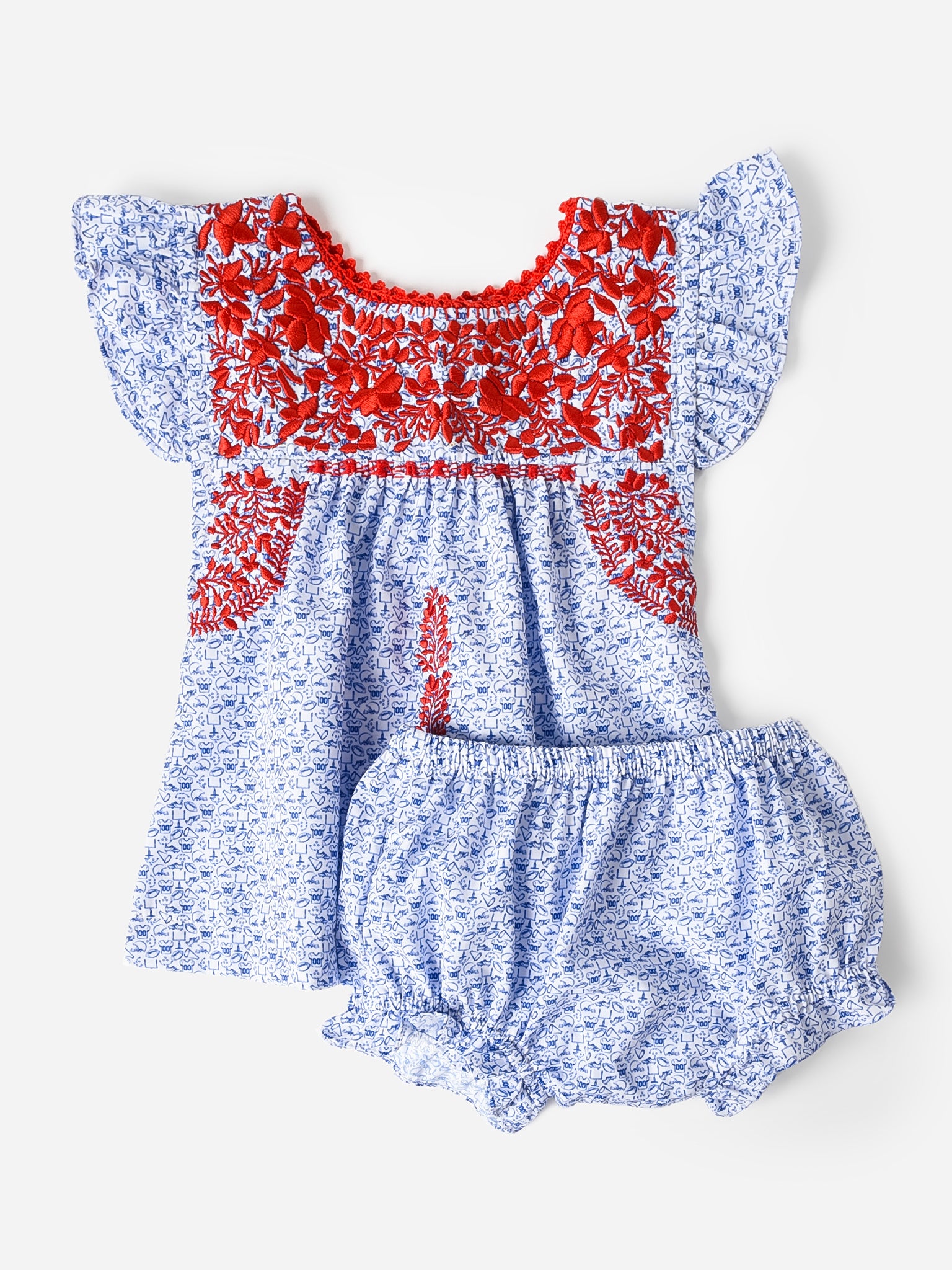 Six Honeybees Baby Girls' Puebla Bloomer Set - Saint Bernard