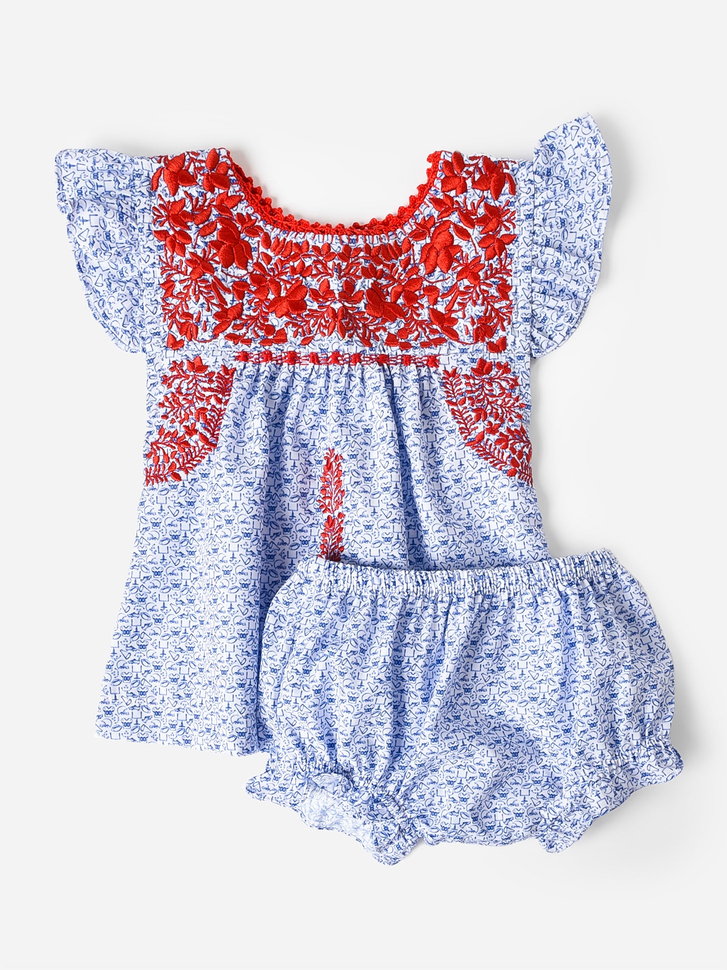 Six Honeybees Baby Girls' Puebla Bloomer Set - Saint Bernard