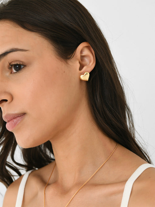 Alexa Leigh Women's Puffy Heart Stud Earrings