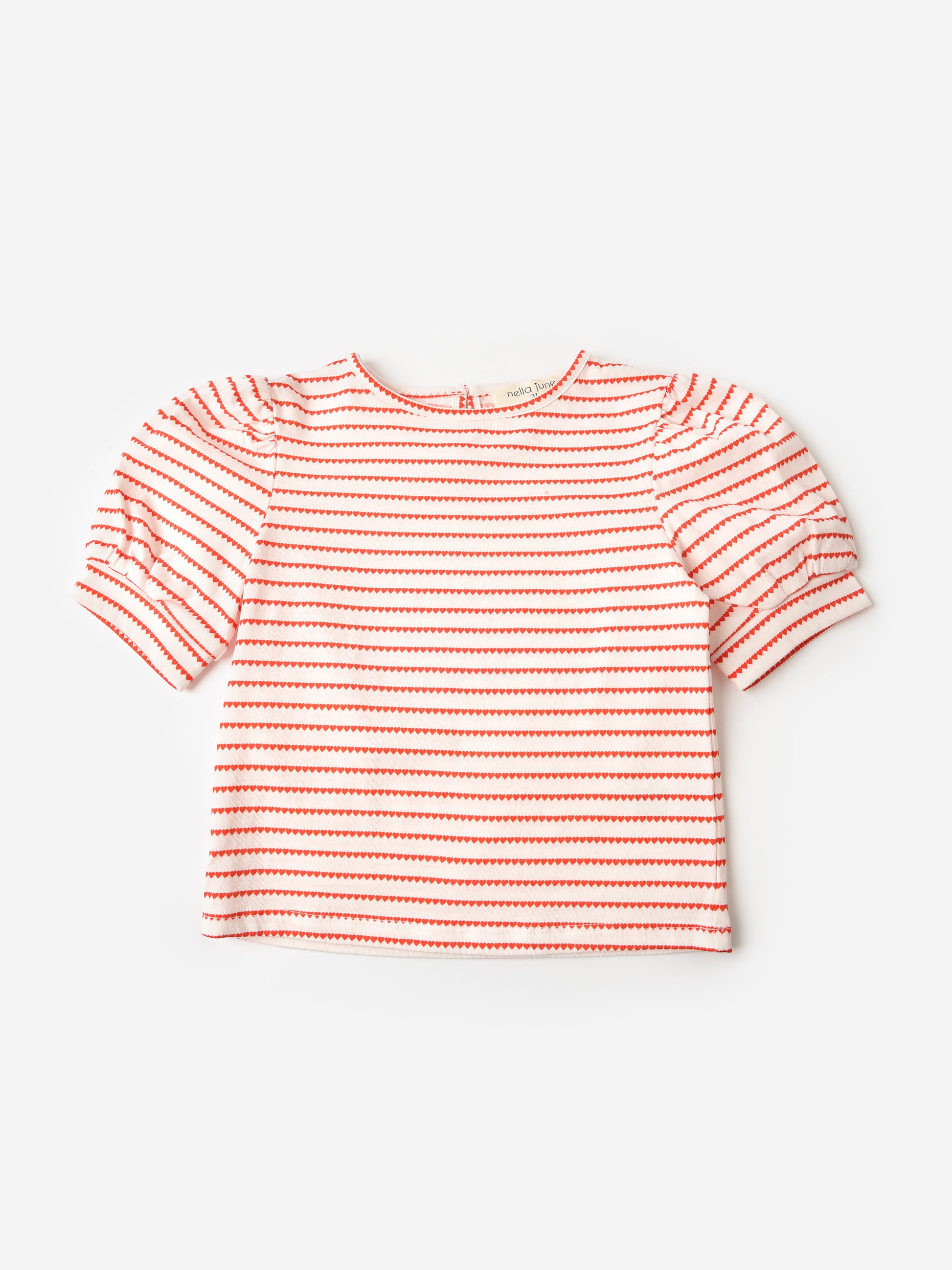 Nella June Girls' Puff Sleeve Tee - Saint Bernard
