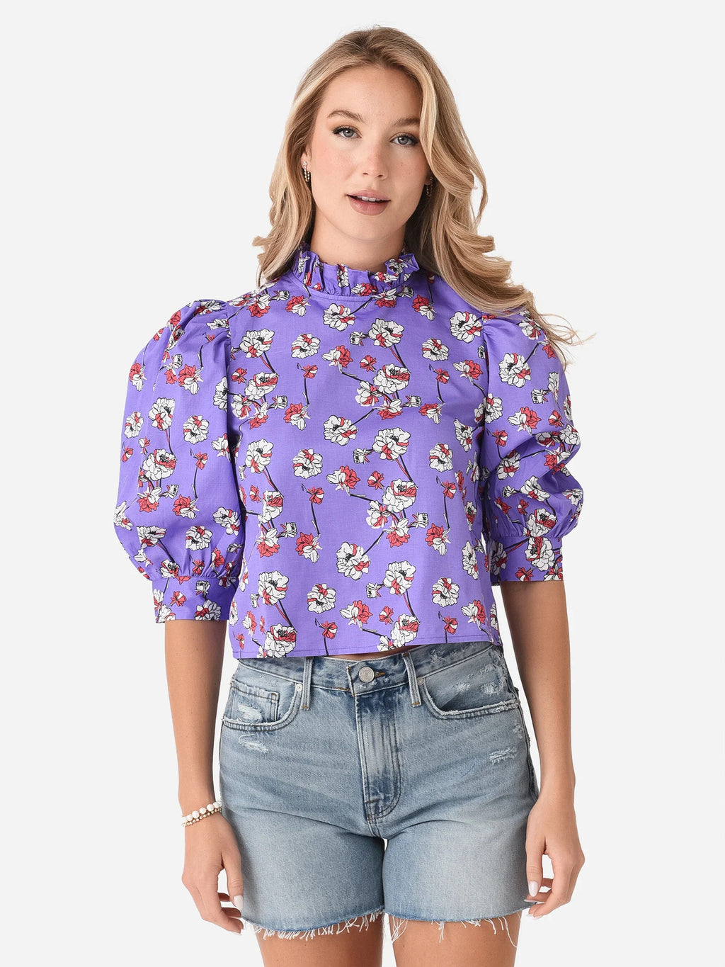 Sur La Vague Women's Puff Sleeve Top - Saint Bernard