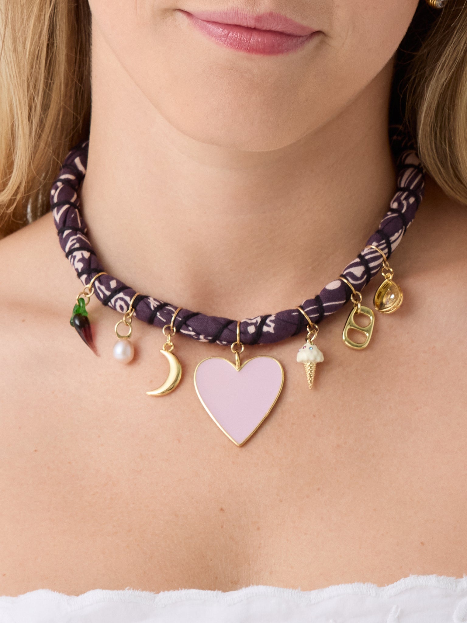 Bandana Moon Twisted Purple Bandana Necklace - Saint Bernard