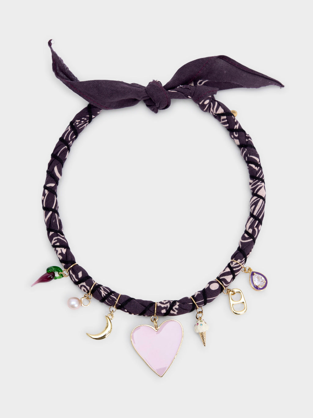 Bandana Moon Twisted Purple Bandana Necklace - Saint Bernard