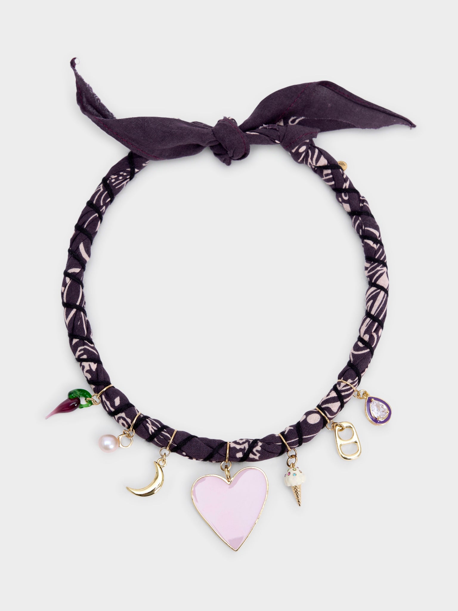 Bandana Moon Twisted Purple Bandana Necklace - Saint Bernard