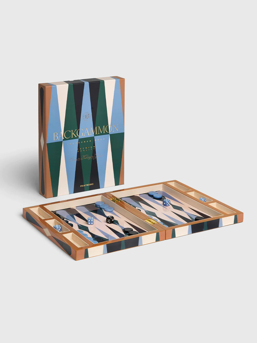 Printworks Lacquered Backgammon Set - Saint Bernard