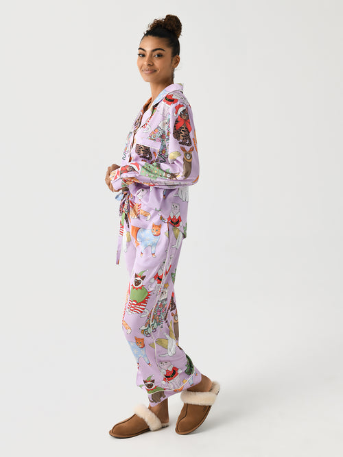 Karen Mabon Women's Christmas Cats Pajama Set