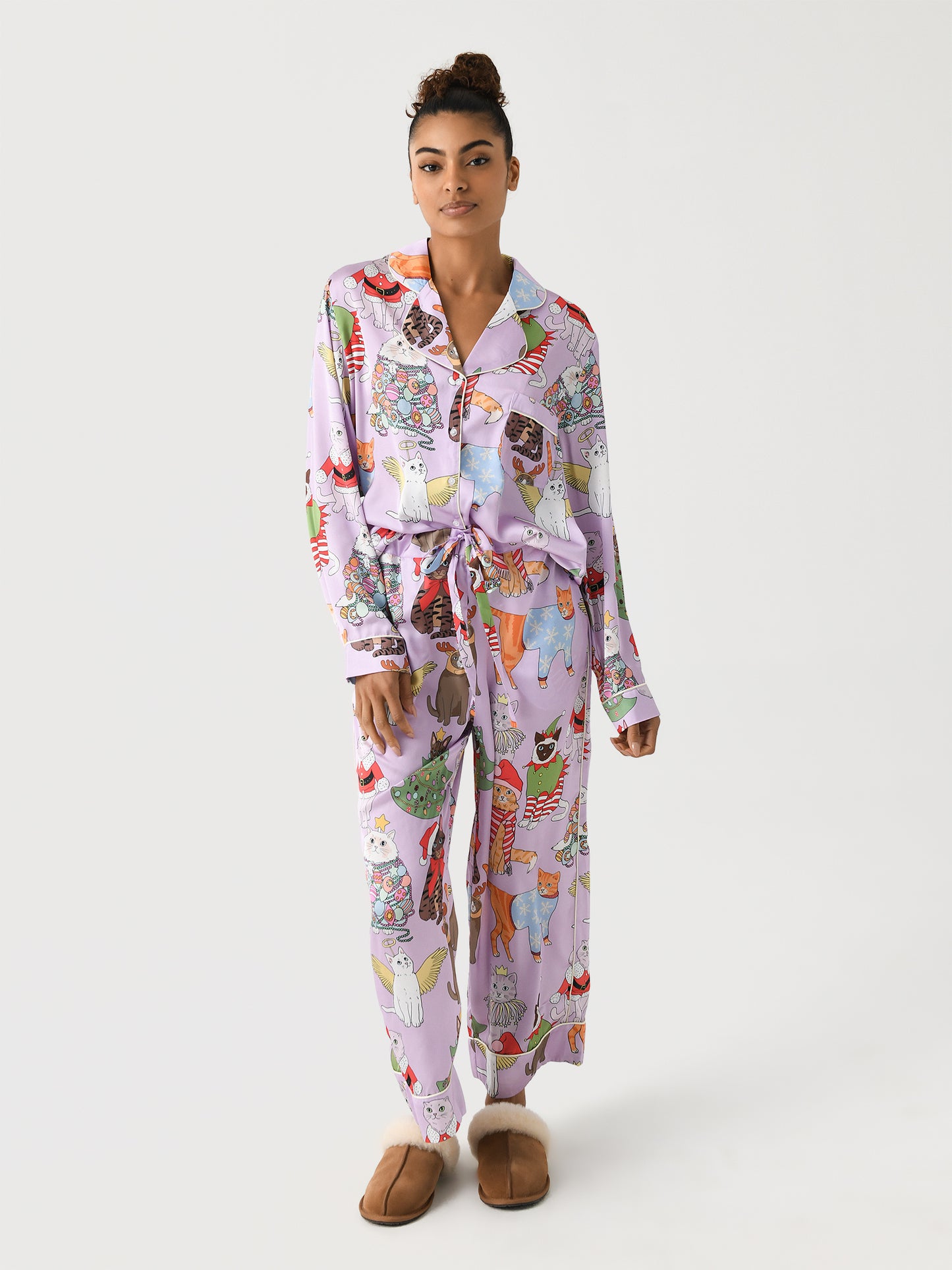 Karen Mabon Women's Christmas Cats Pajama Set - Saint Bernard