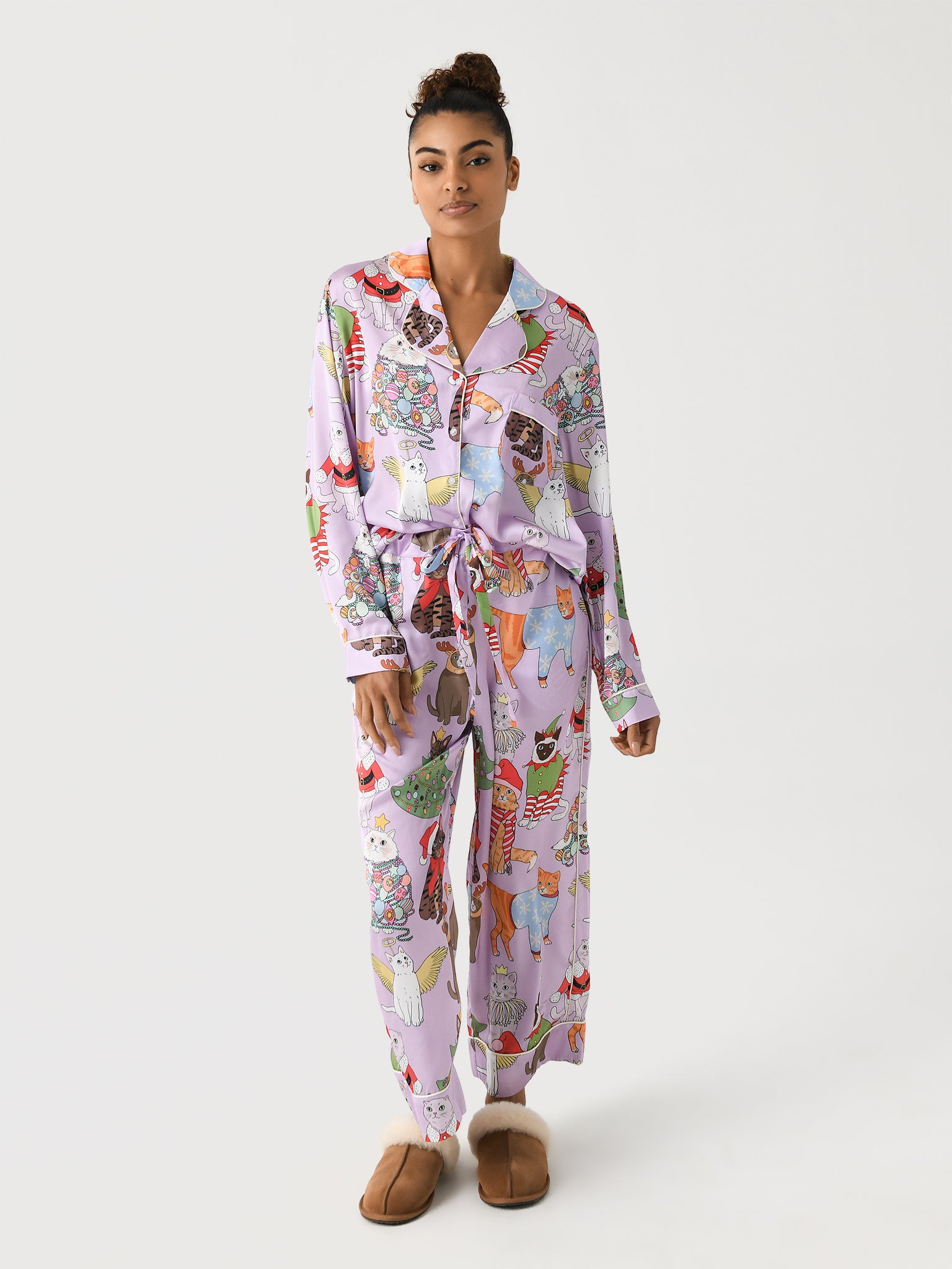 Karen Mabon Women's Christmas Cats Pajama Set - Saint Bernard