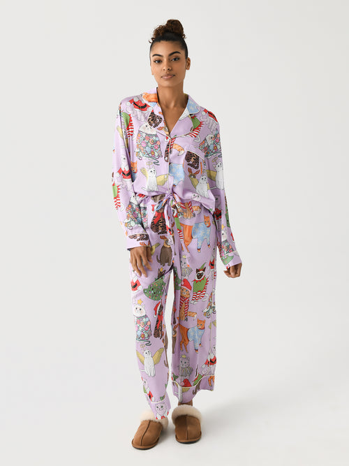 Karen Mabon Women's Christmas Cats Pajama Set