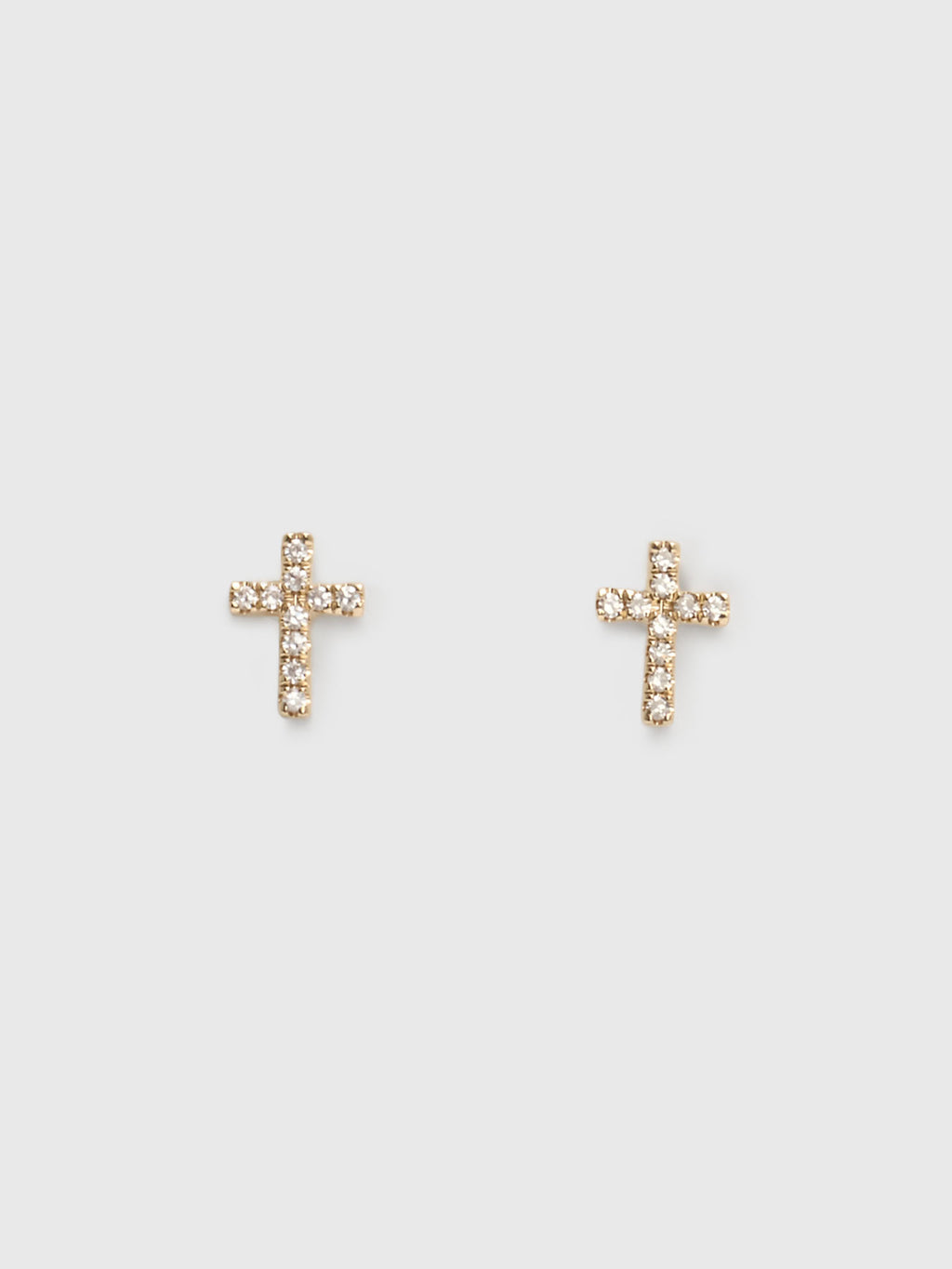 Francie B. Petite Diamond Cross Stud Earrings - Saint Bernard