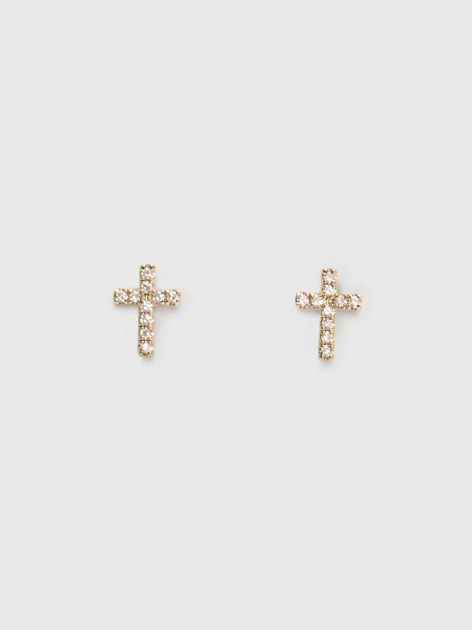 Francie B. Petite Diamond Cross Stud Earrings - Saint Bernard