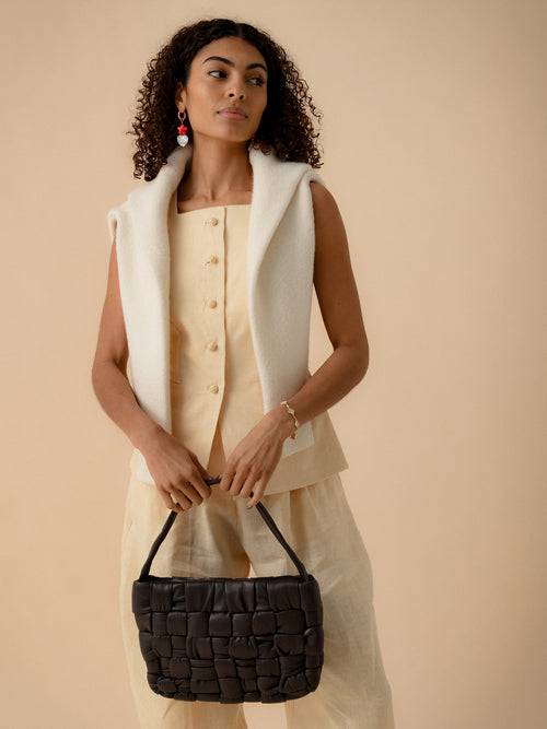 St. Agni Textured Mini Woven Tote