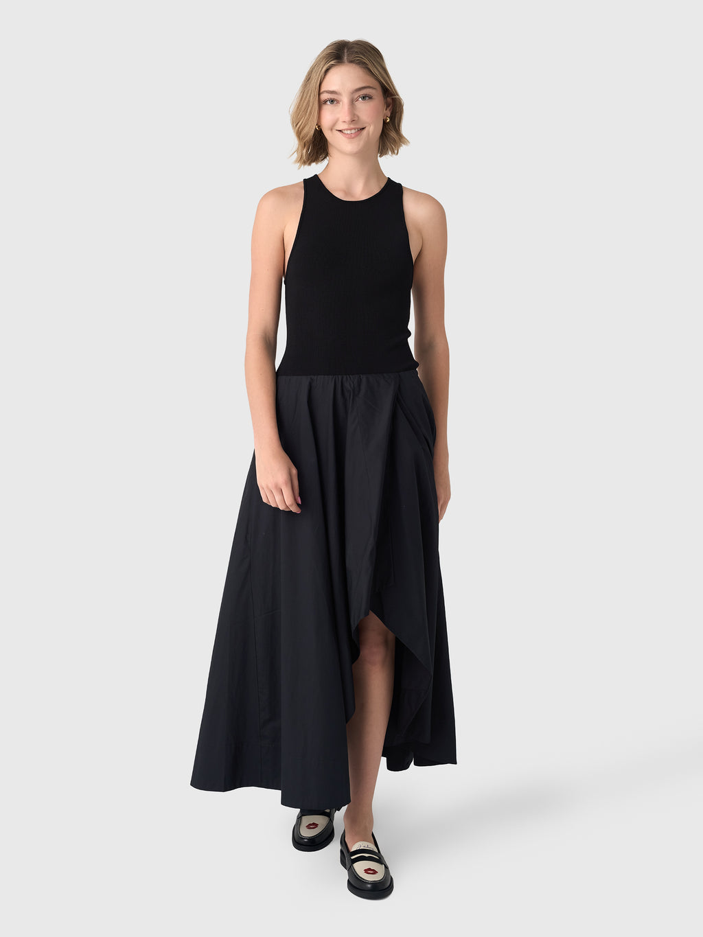 St. Agni Women's Knit Bodice Asymm Dress - Saint Bernard