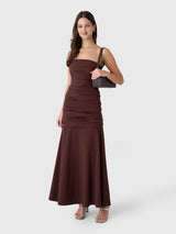 St. Agni Women's Gathered Strapless Longline Dress - Saint Bernard