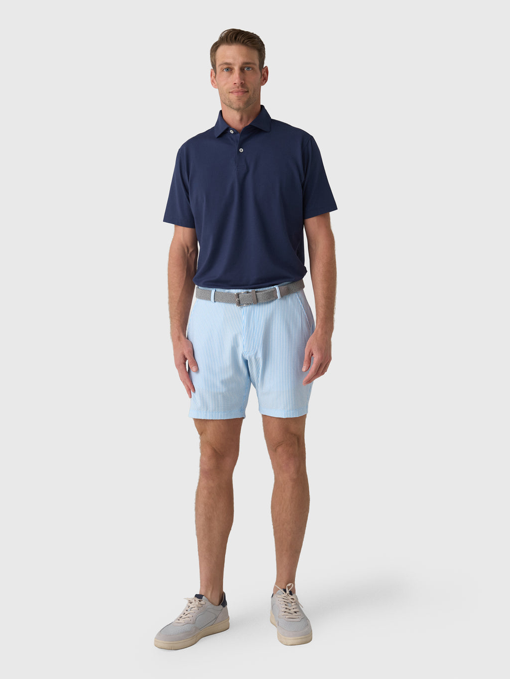 Redvanly Men's Becker Seersucker 7.5" Pull-On Short - Saint Bernard