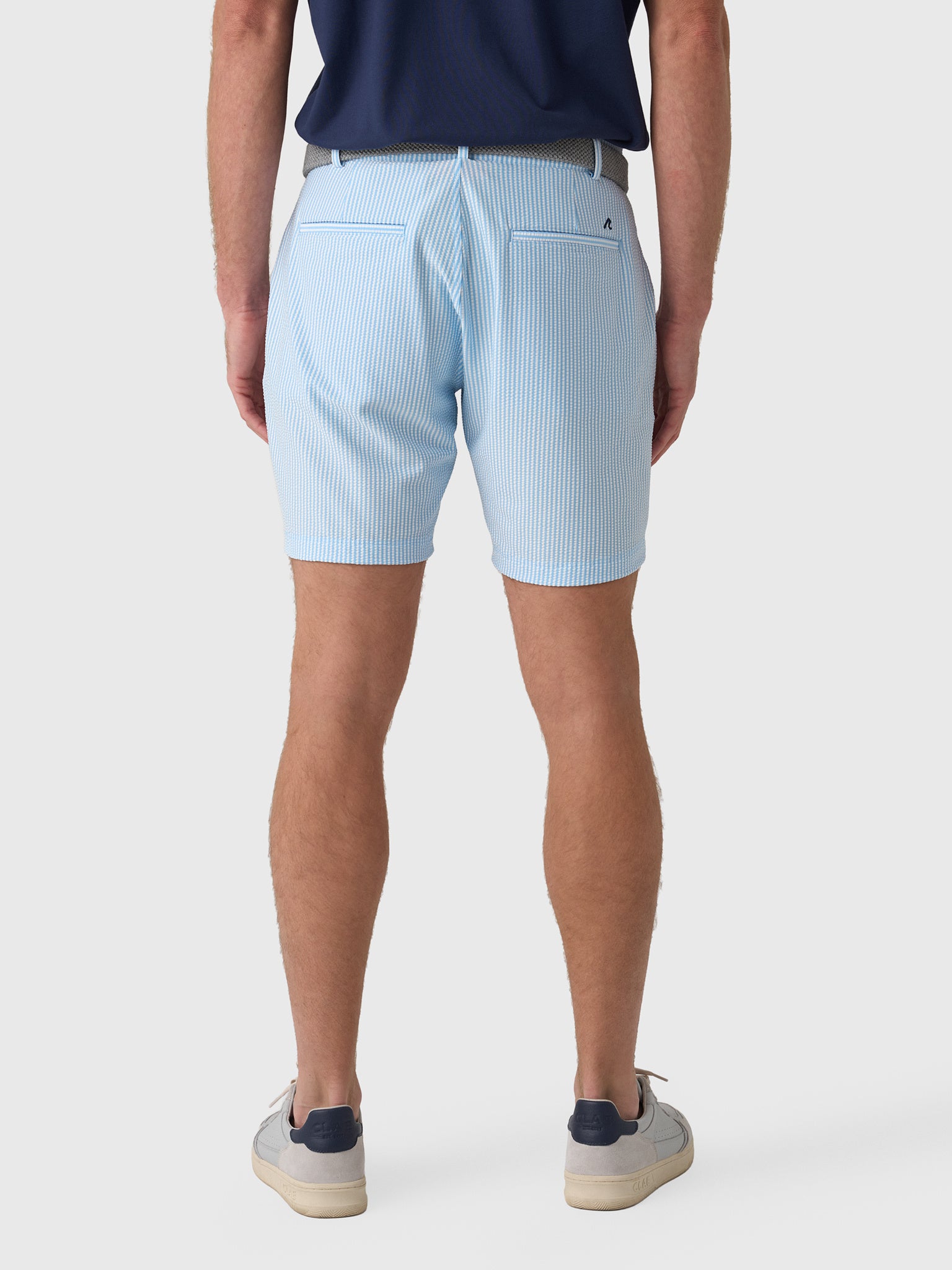 Redvanly Men's Becker Seersucker 7.5" Pull-On Short - Saint Bernard