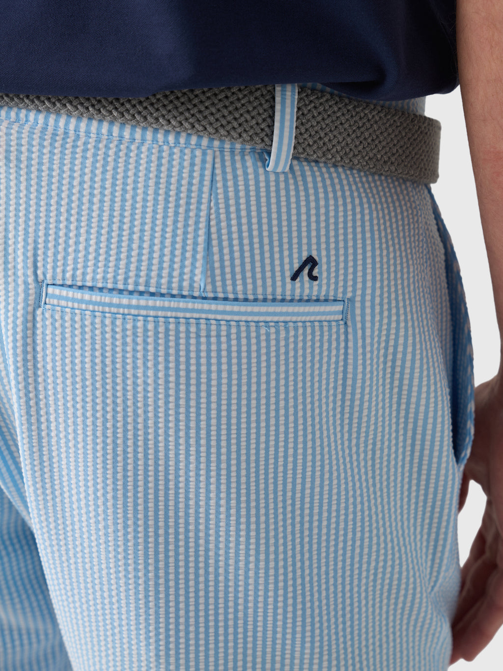 Redvanly Men's Becker Seersucker 7.5" Pull-On Short - Saint Bernard