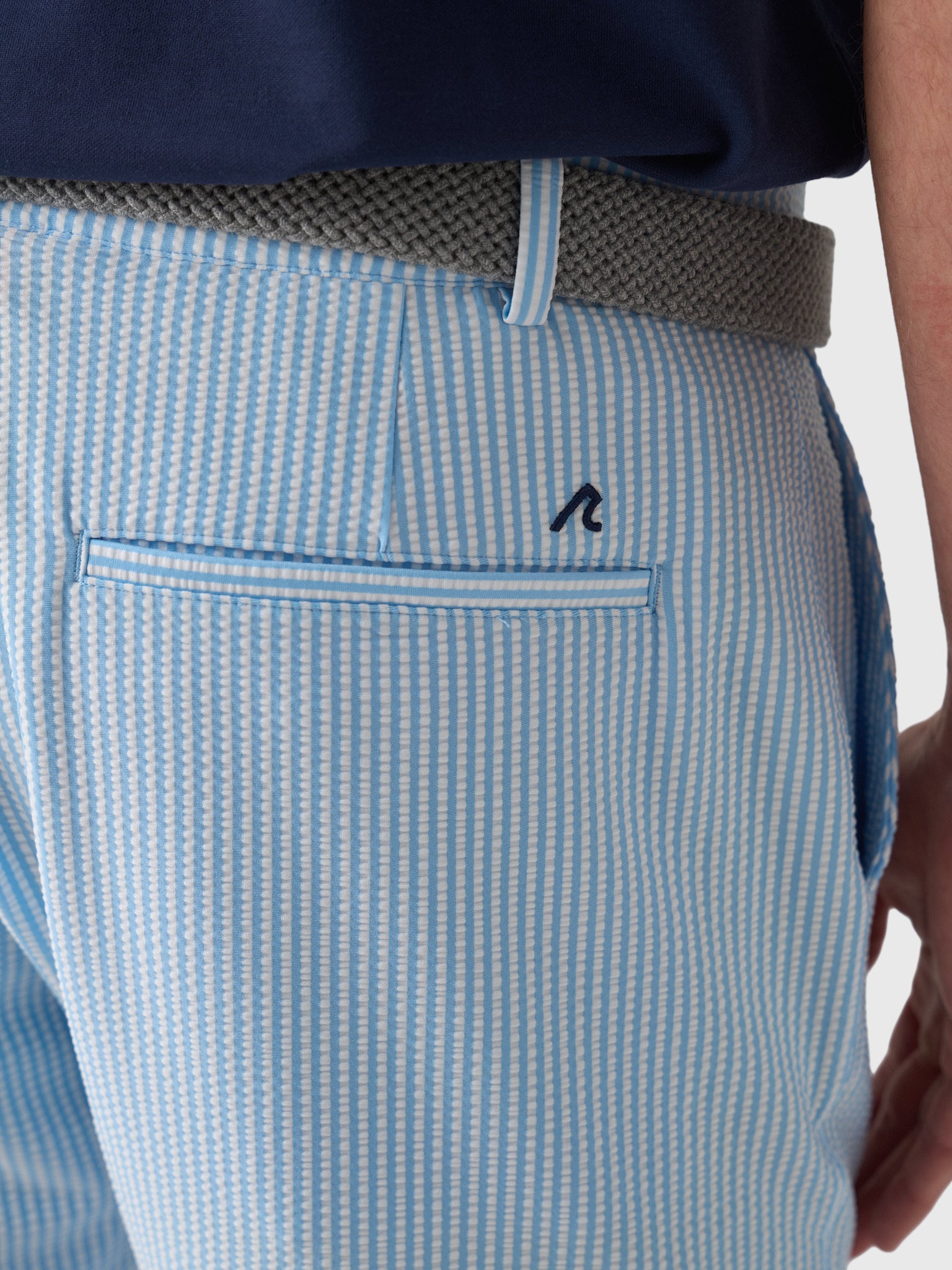 Redvanly Men's Becker Seersucker 7.5" Pull-On Short - Saint Bernard