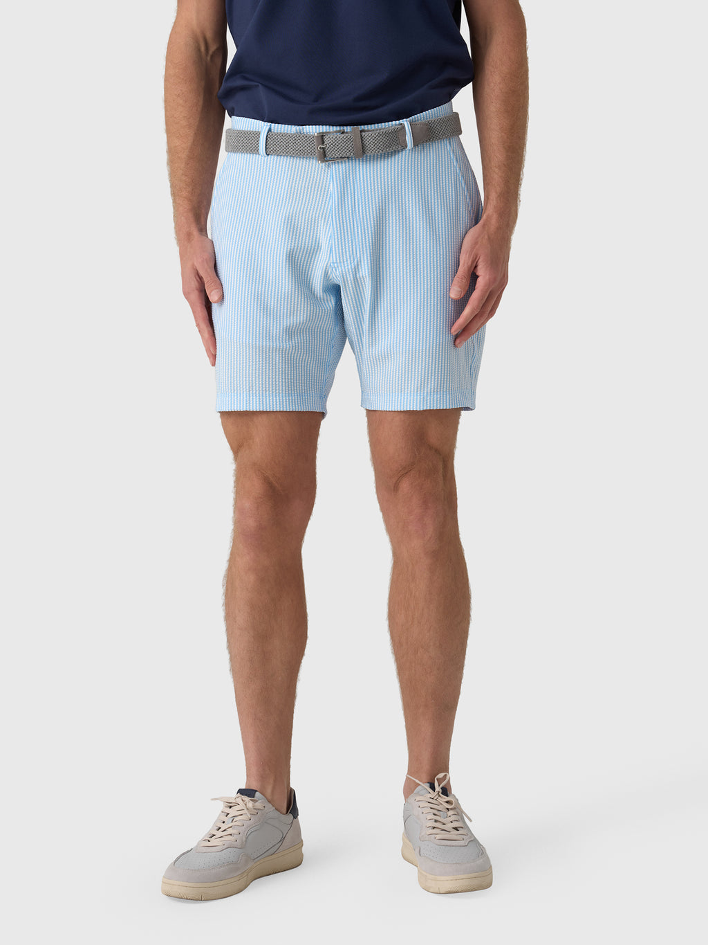 Redvanly Men's Becker Seersucker 7.5" Pull-On Short - Saint Bernard