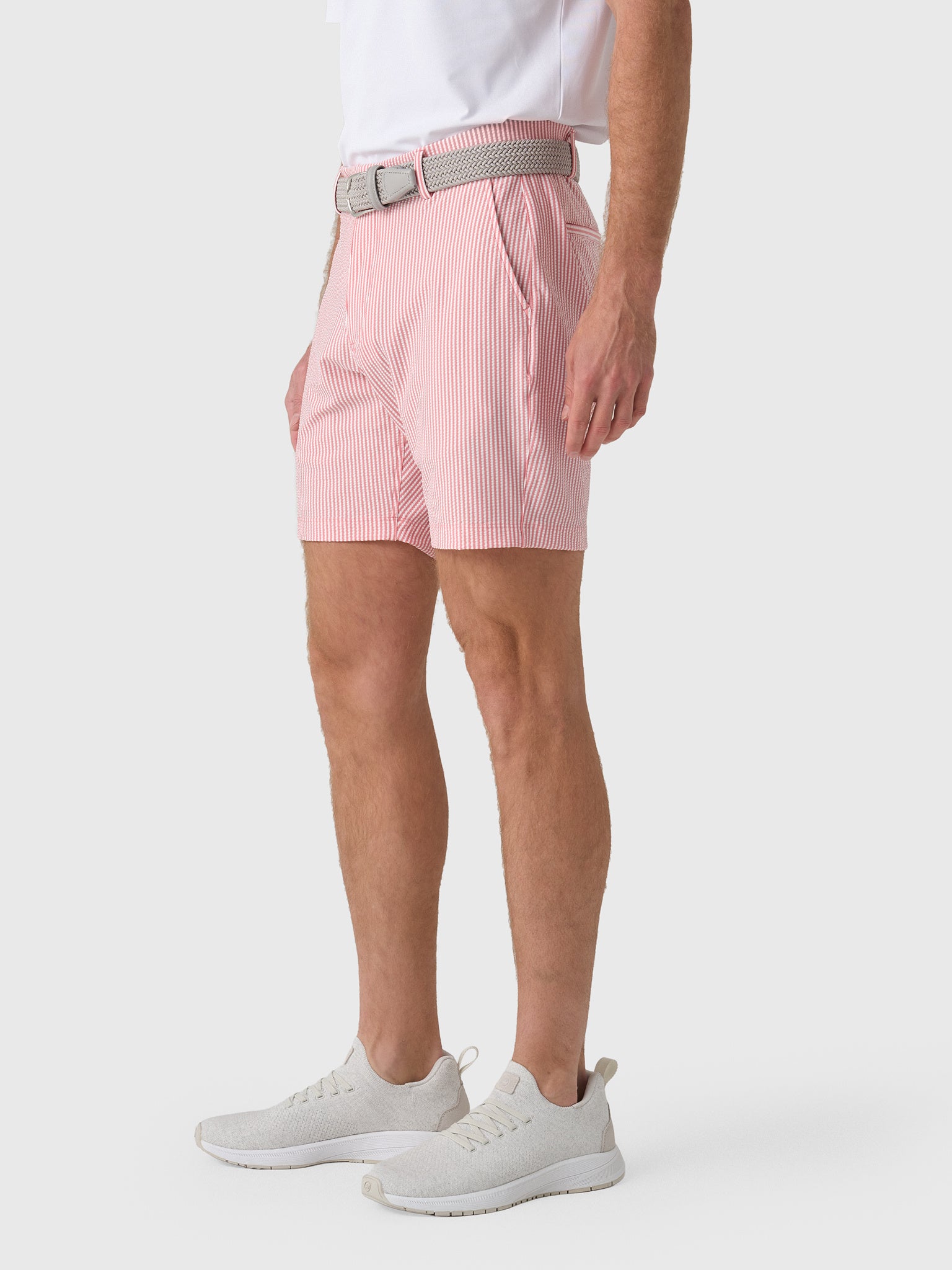 Redvanly Men's Becker Seersucker 7.5" Pull-On Short - Saint Bernard