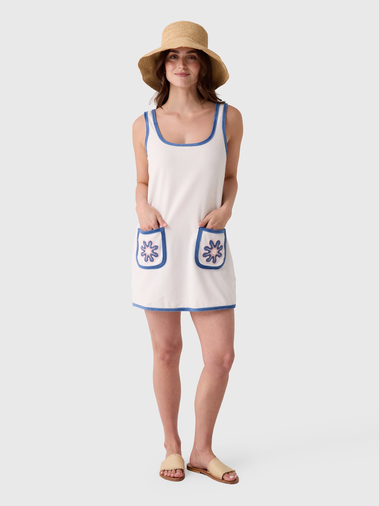My Beachy Side Women's Peony Terry Mini Dress - Saint Bernard