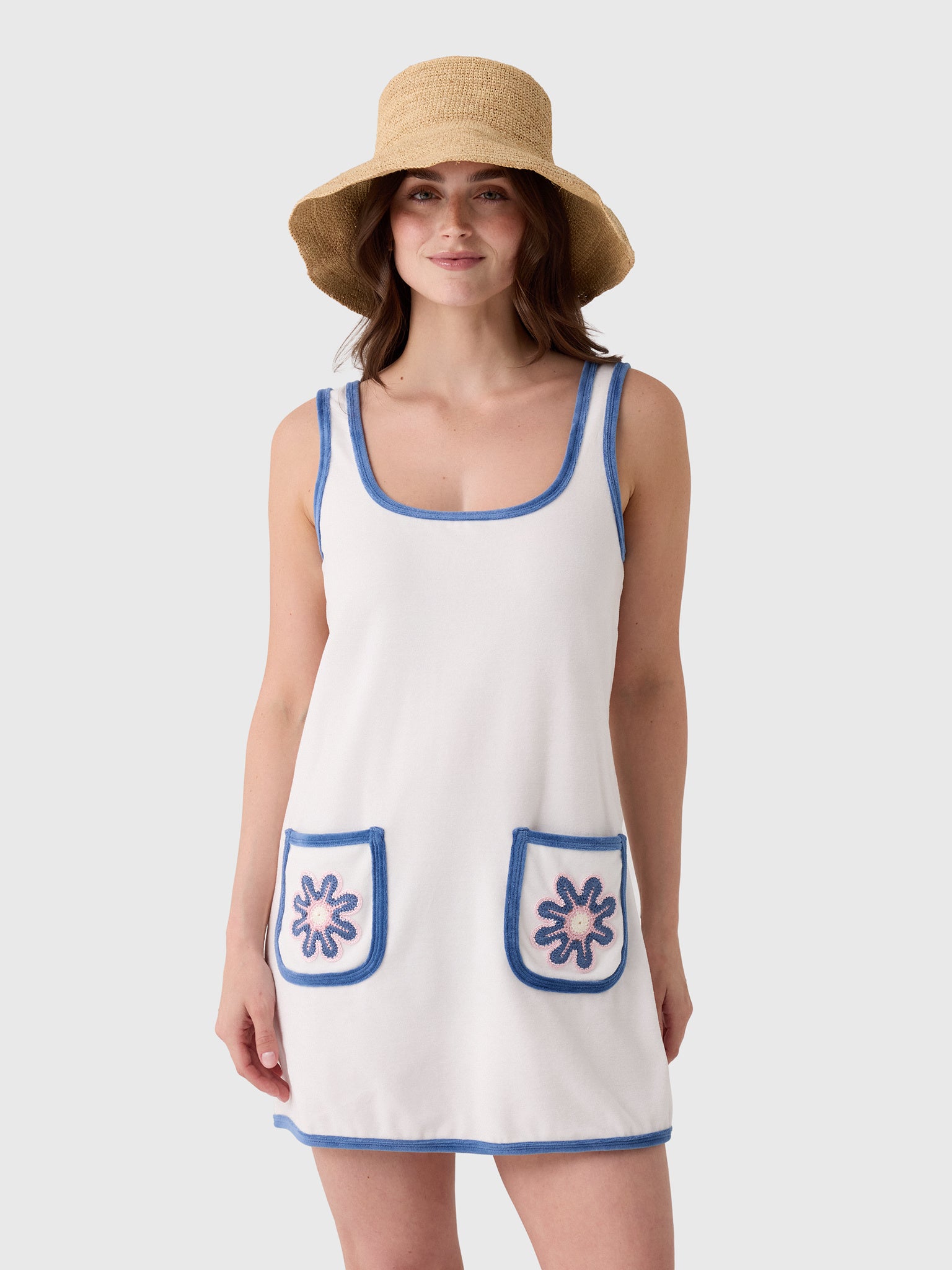 My Beachy Side Women's Peony Terry Mini Dress - Saint Bernard