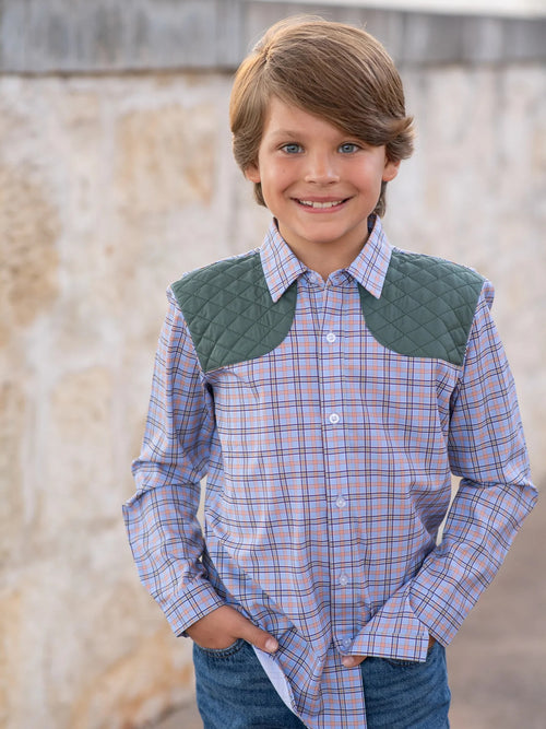 Blue Quail Boys' Ranch Collection Long Sleeve Shirt - Saint Bernard