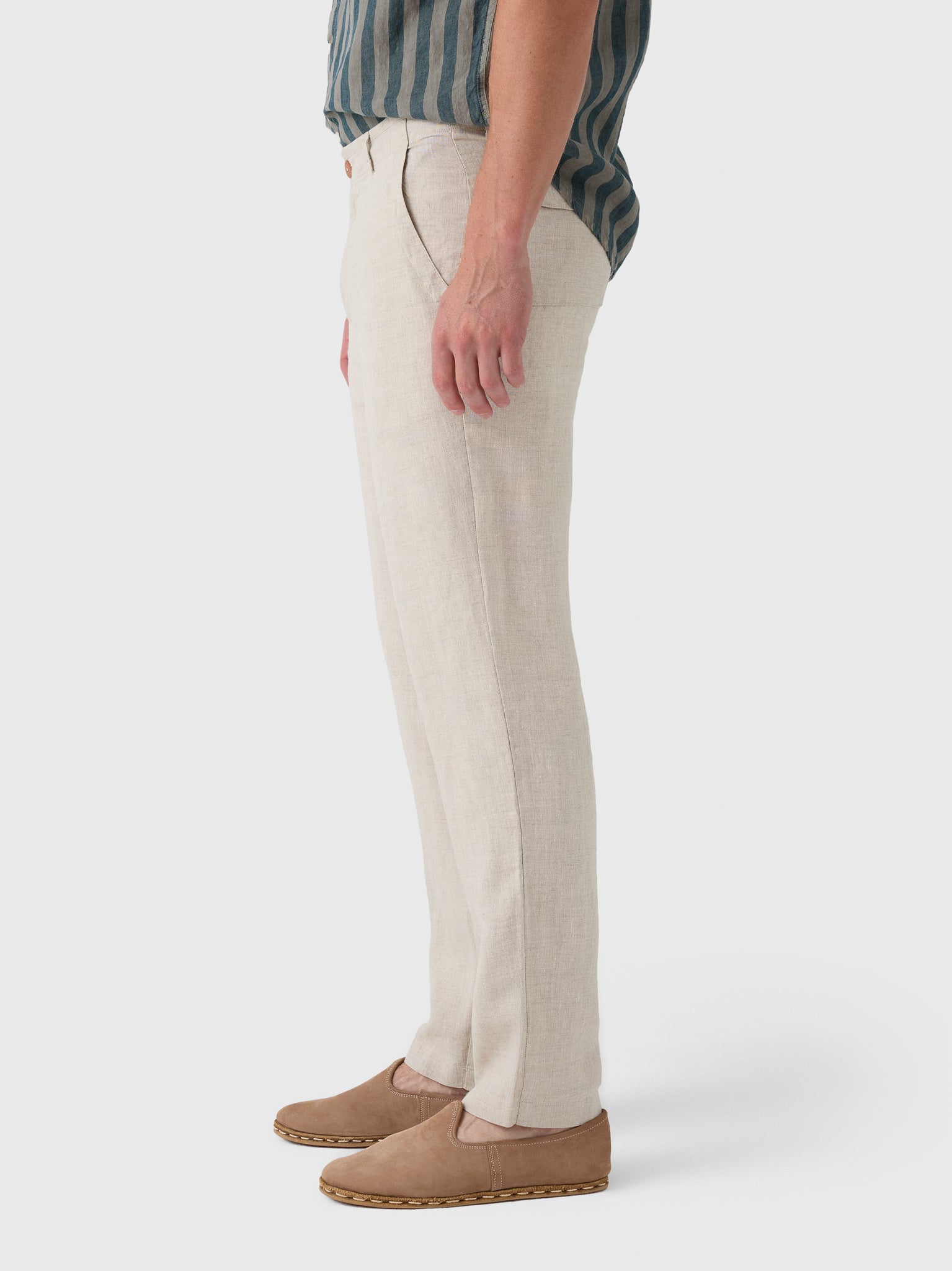 Love Brand & Co Men's Randall Linen Trouser - Saint Bernard