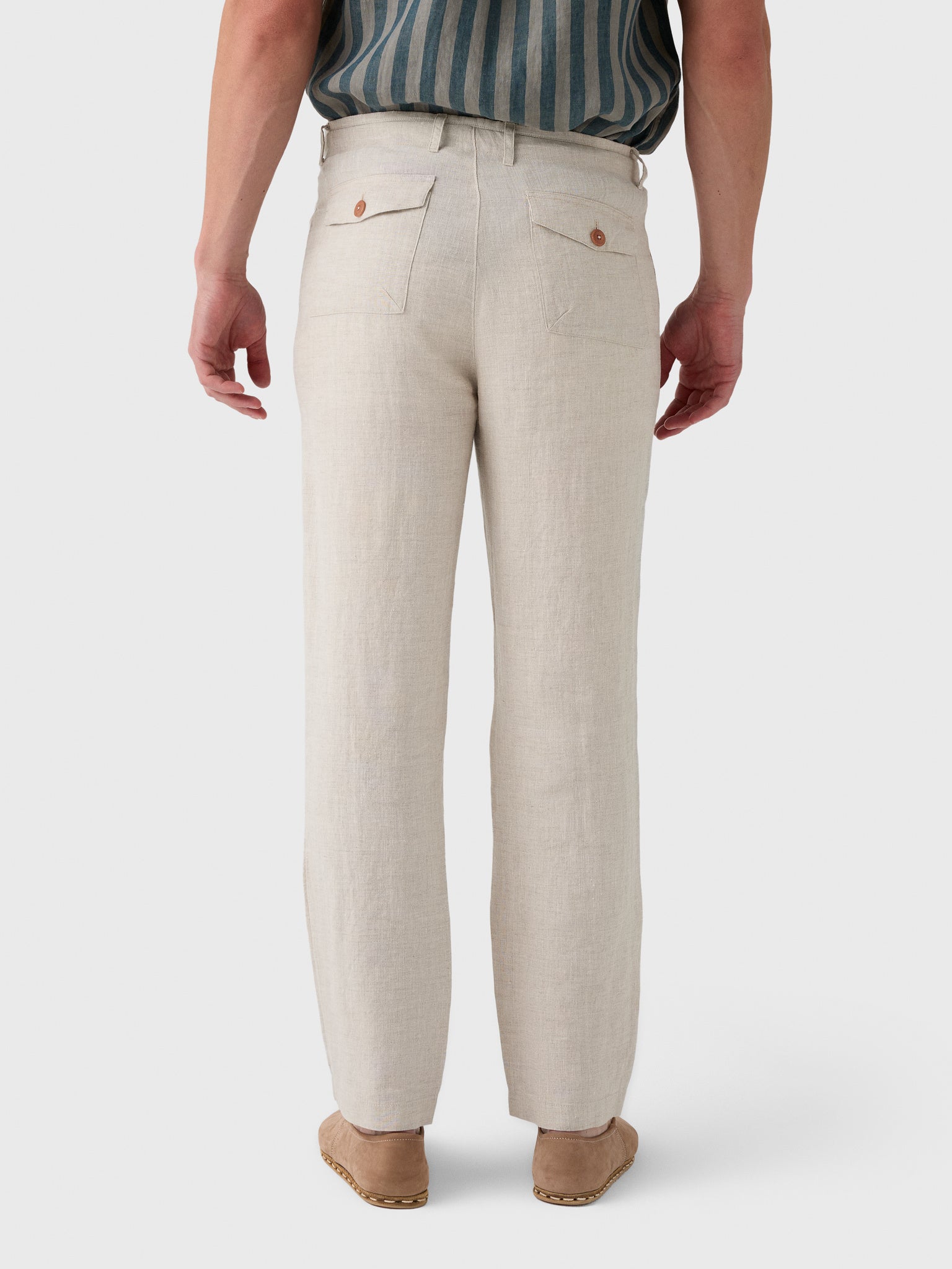 Love Brand & Co Men's Randall Linen Trouser - Saint Bernard