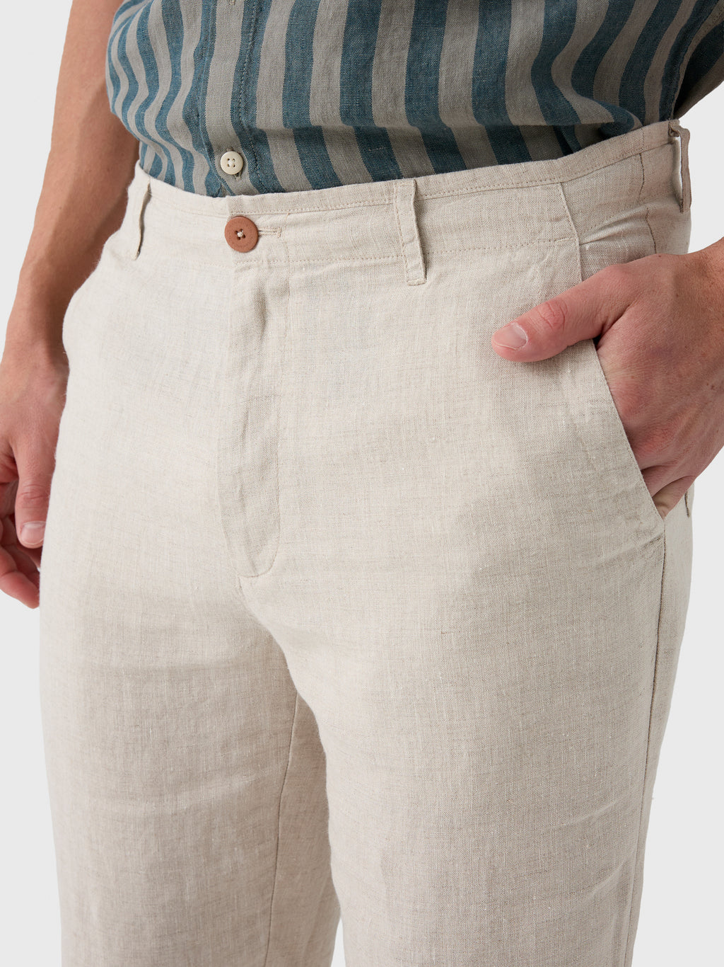 Love Brand & Co Men's Randall Linen Trouser - Saint Bernard