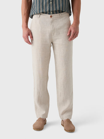 Men's Ecru Randall Linen Trousers XXL