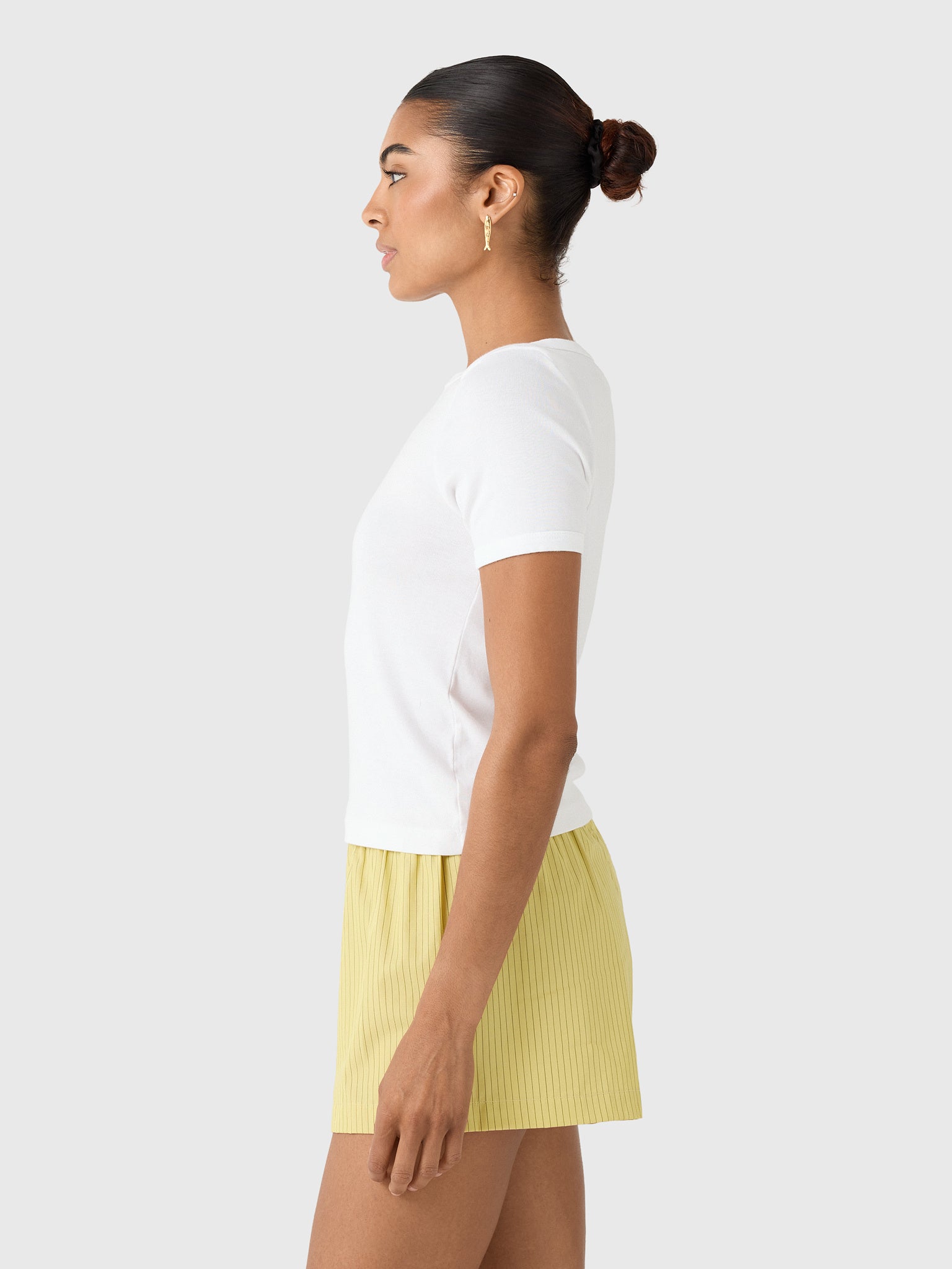 Enza Costa Women's Supima Cotton Bateau Tee - Saint Bernard