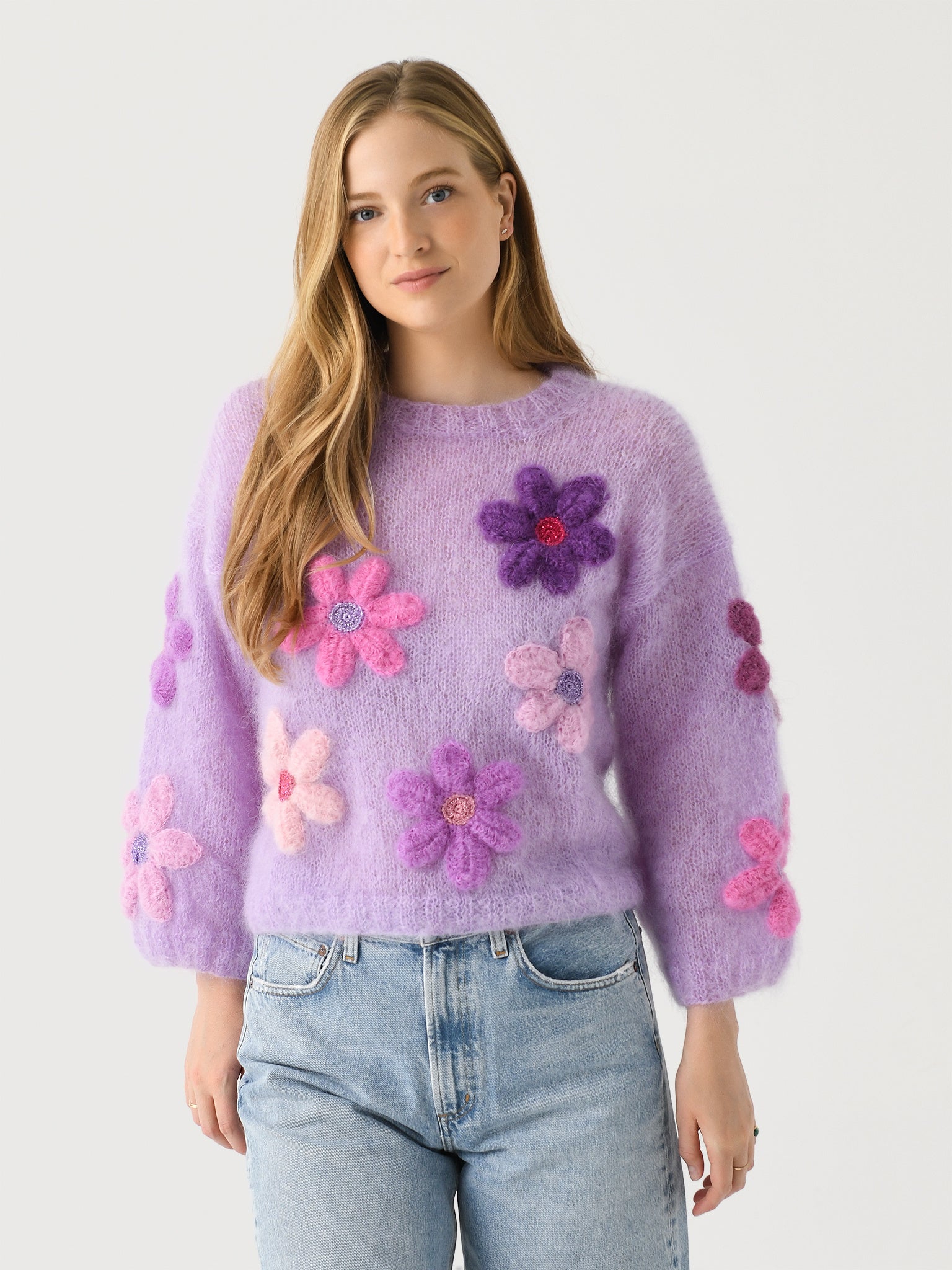 Rose Carmine Women's Free Flowers Sweater - Saint Bernard