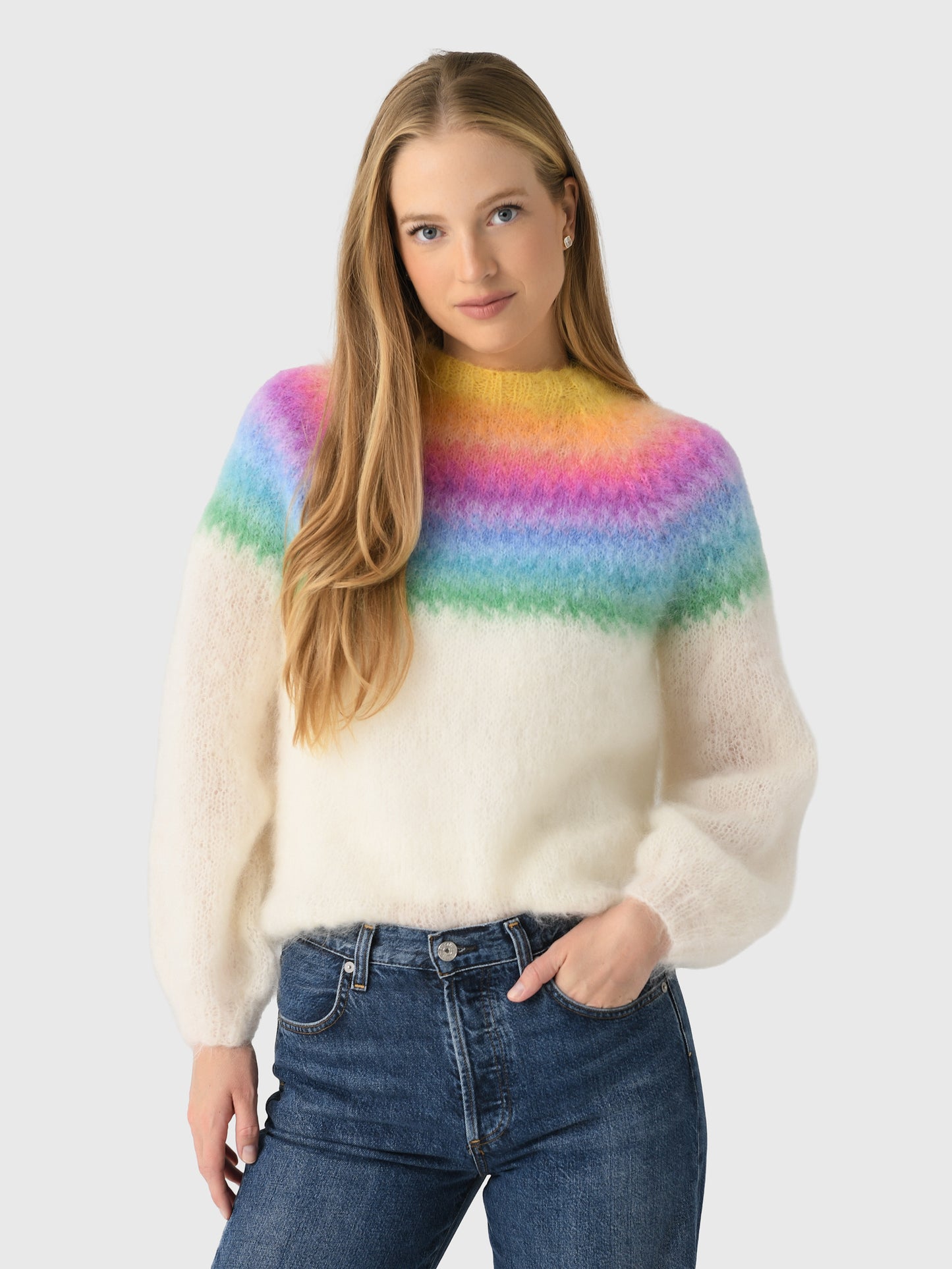 Rose Carmine Women's Rainbow Sweater - Saint Bernard