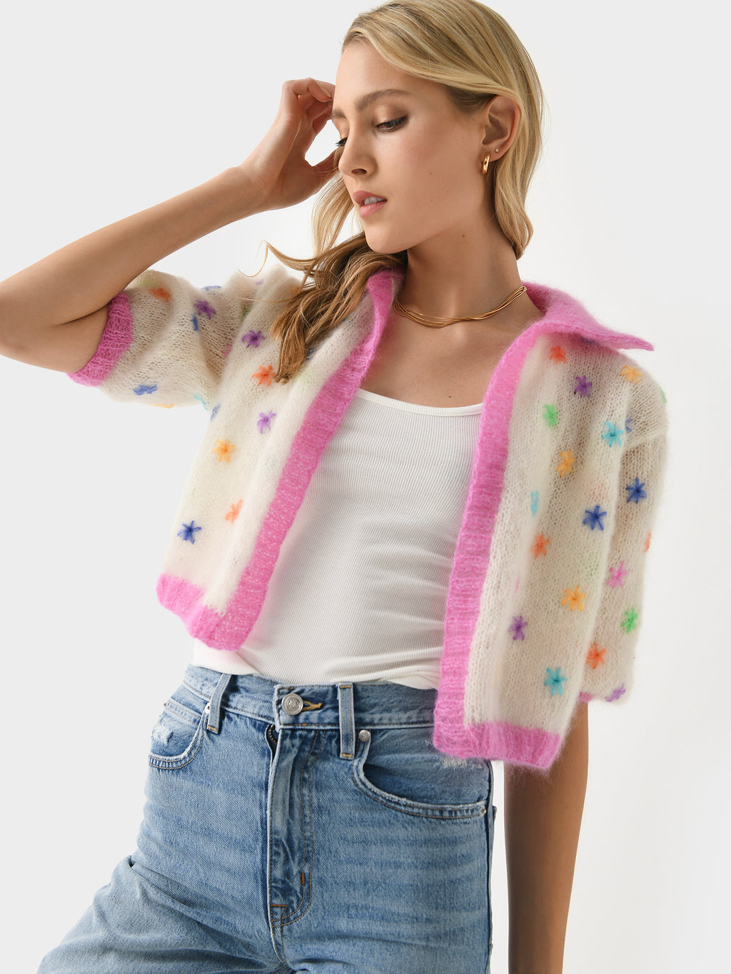 Rose Carmine Women's Balloon Stars Mini Jacket - Saint Bernard