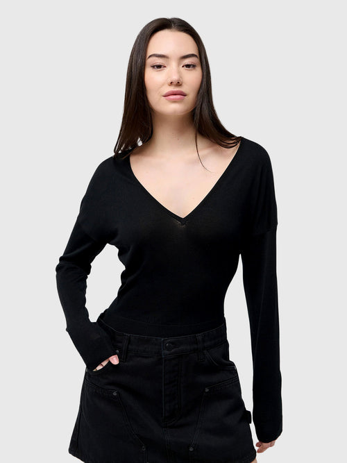 Renggli Women's Silk Cashmere V-Neck Sweater - Saint Bernard
