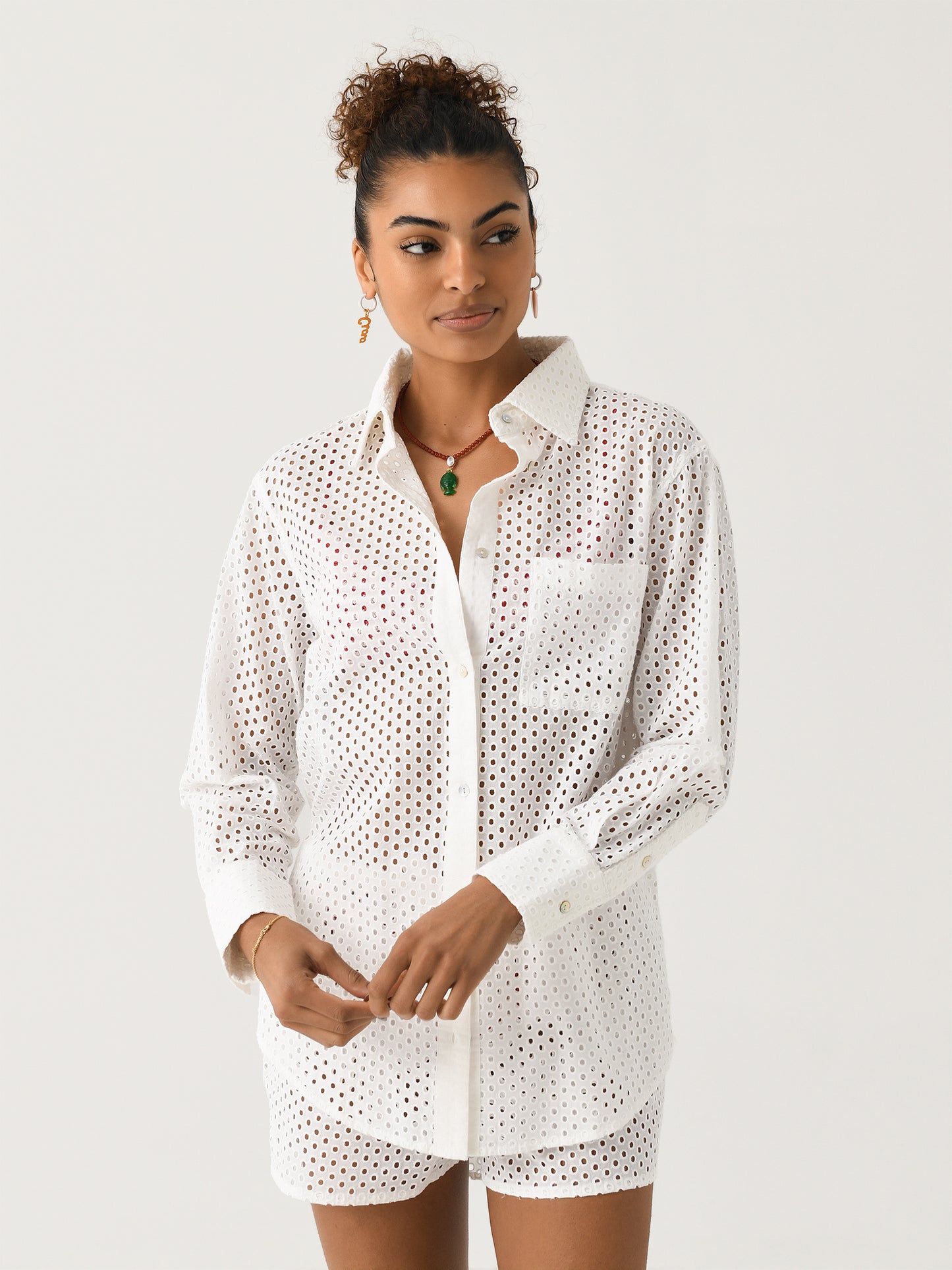 Solid + Striped Women's Eyelet Bronte Button Down - Saint Bernard