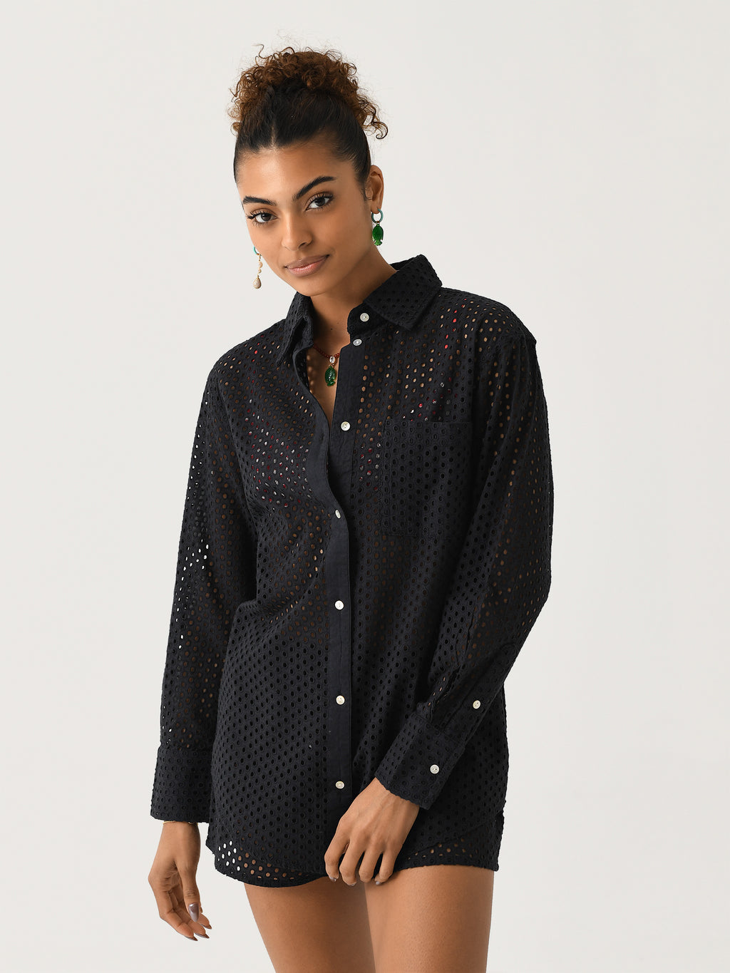Solid + Striped Women's Eyelet Bronte Button Down - Saint Bernard